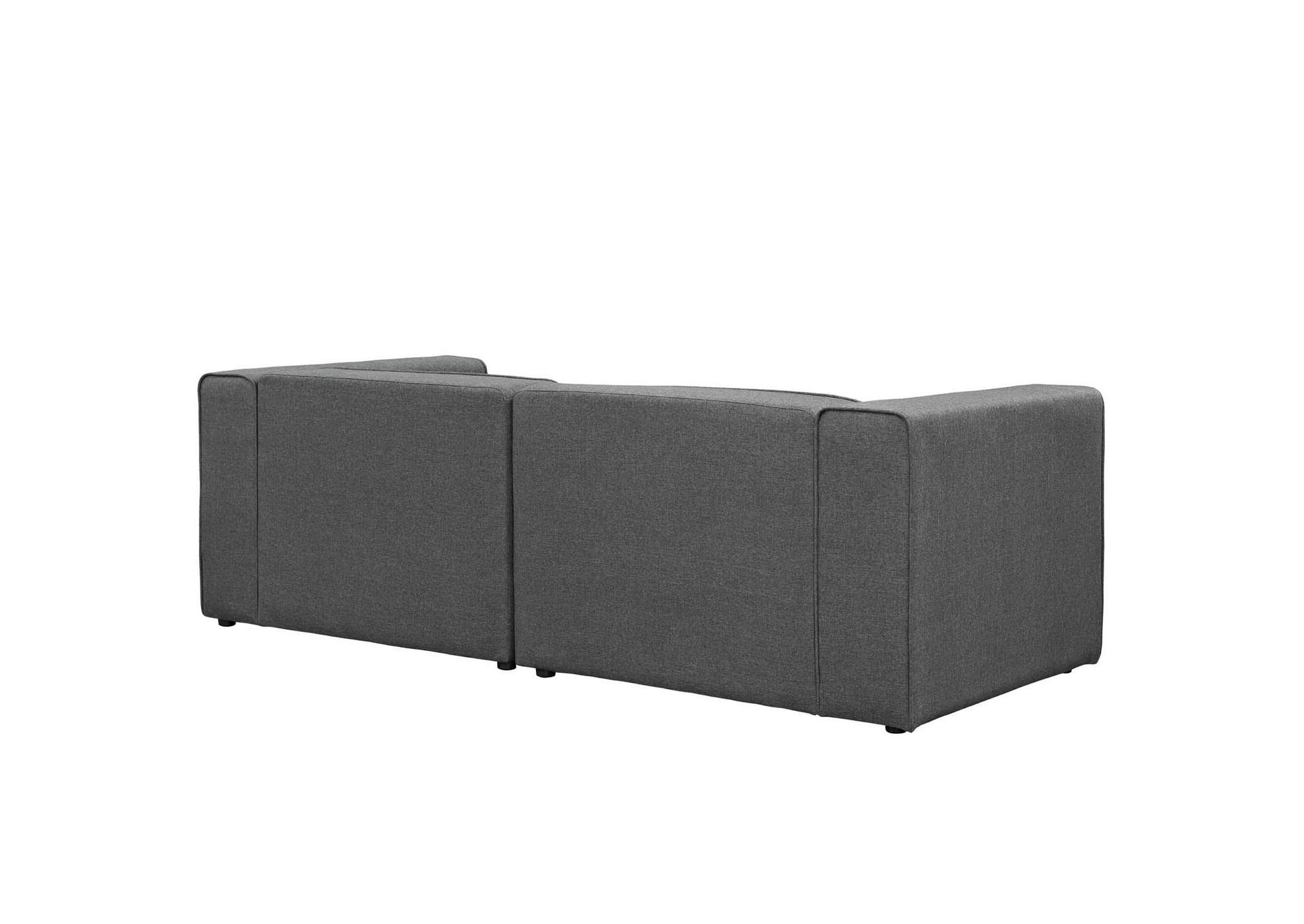 Gray Mingle 2 Piece Upholstered Fabric Sectional Sofa Set,Modway