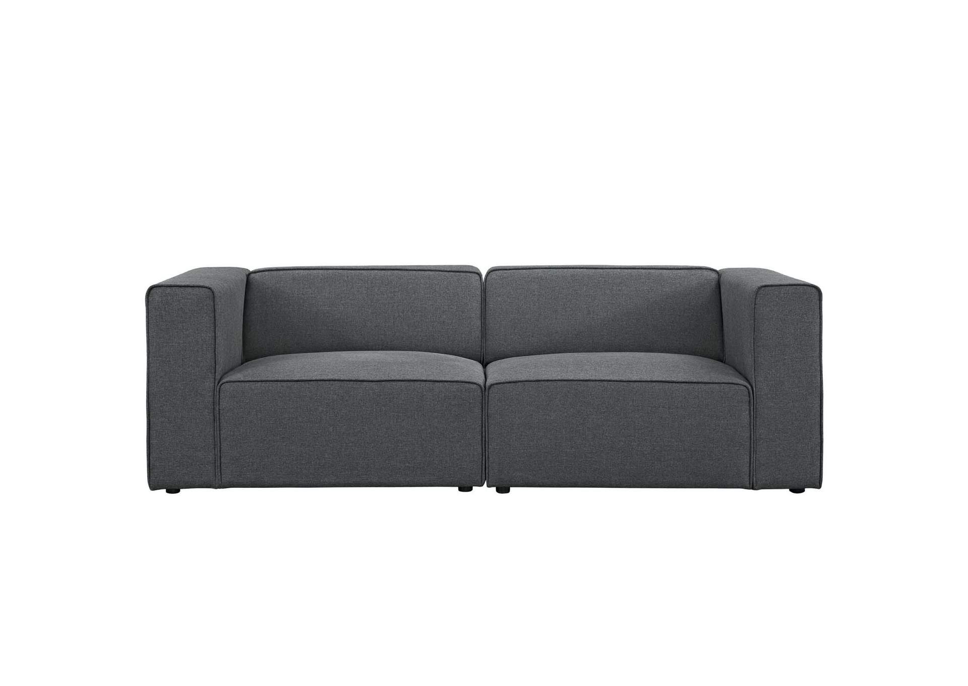Gray Mingle 2 Piece Upholstered Fabric Sectional Sofa Set,Modway