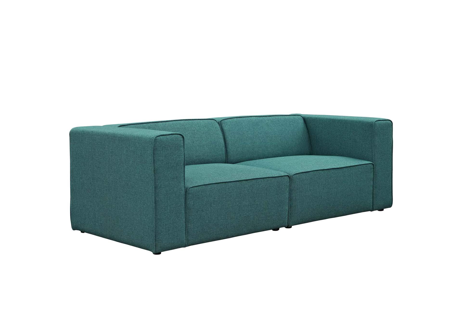 Teal Mingle 2 Piece Upholstered Fabric Sectional Sofa Set,Modway