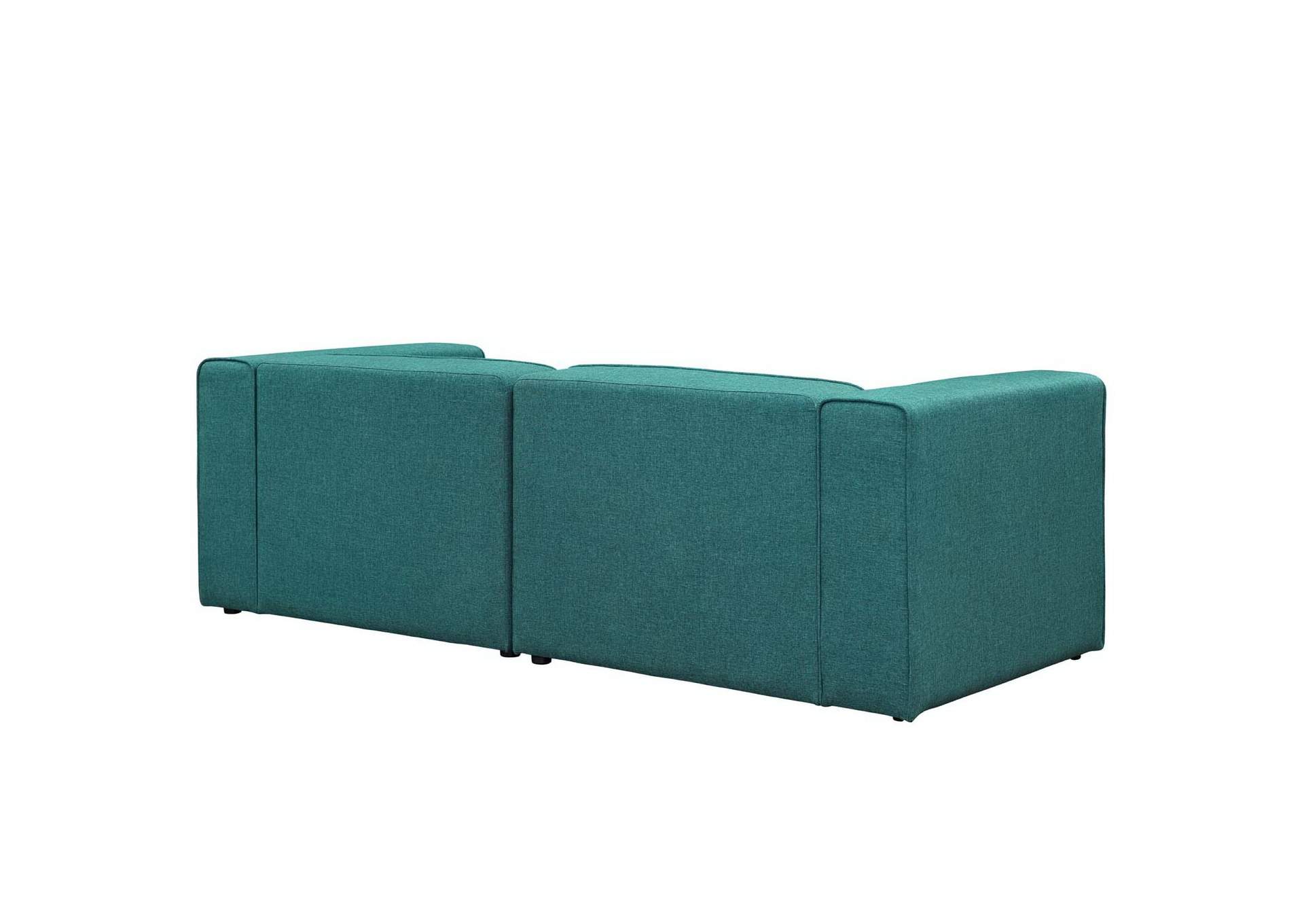 Teal Mingle 2 Piece Upholstered Fabric Sectional Sofa Set,Modway