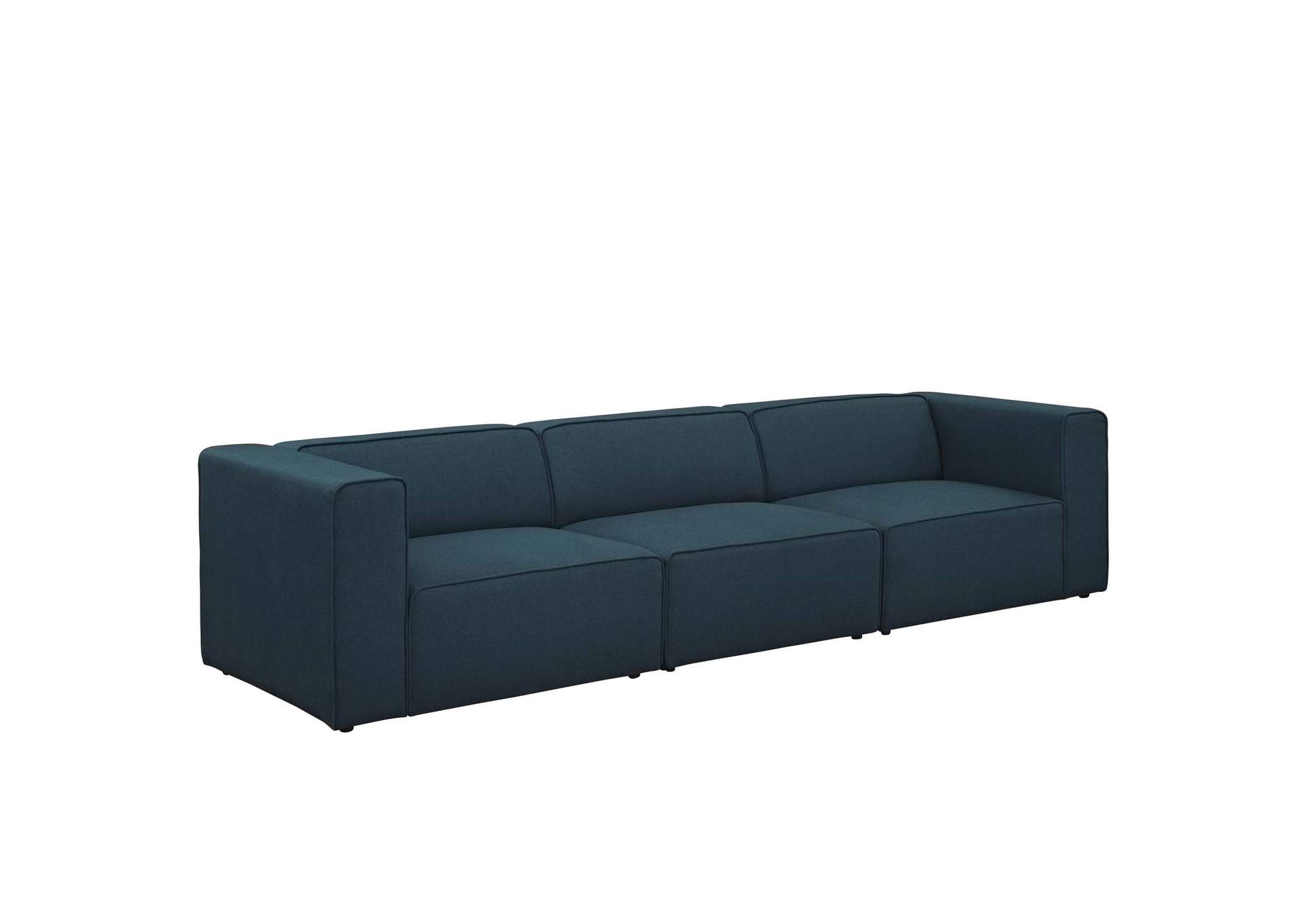 Blue Mingle 3 Piece Upholstered Fabric Sectional Sofa Set,Modway
