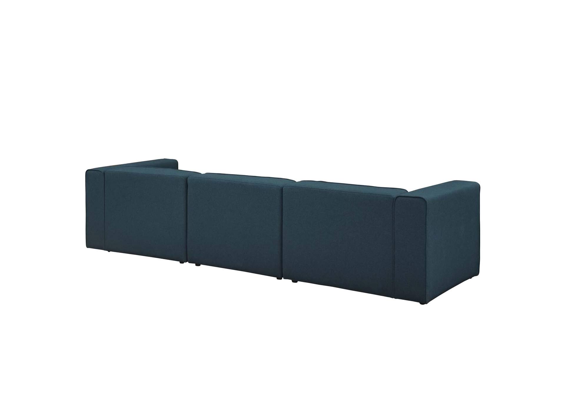 Blue Mingle 3 Piece Upholstered Fabric Sectional Sofa Set,Modway