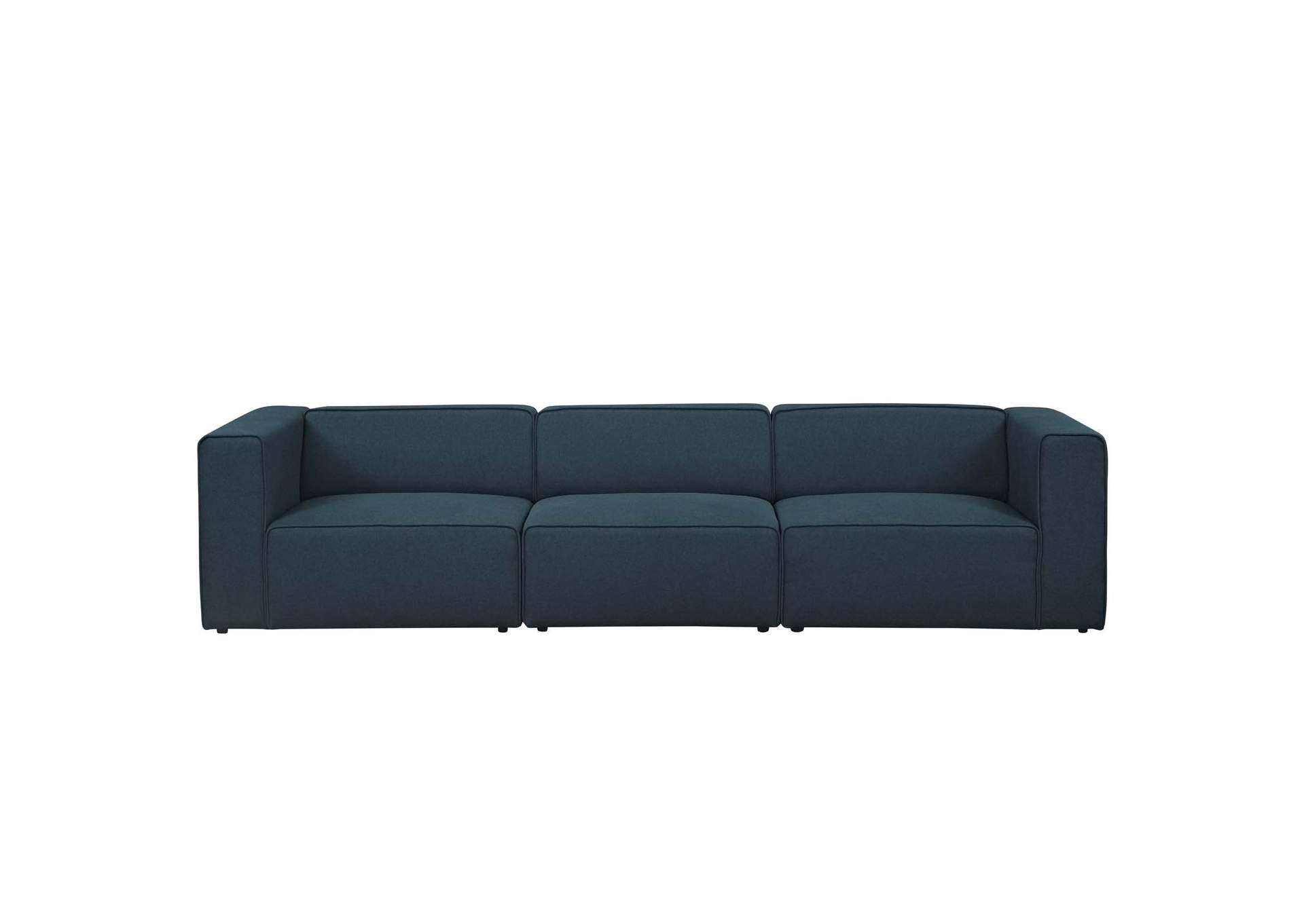 Blue Mingle 3 Piece Upholstered Fabric Sectional Sofa Set,Modway
