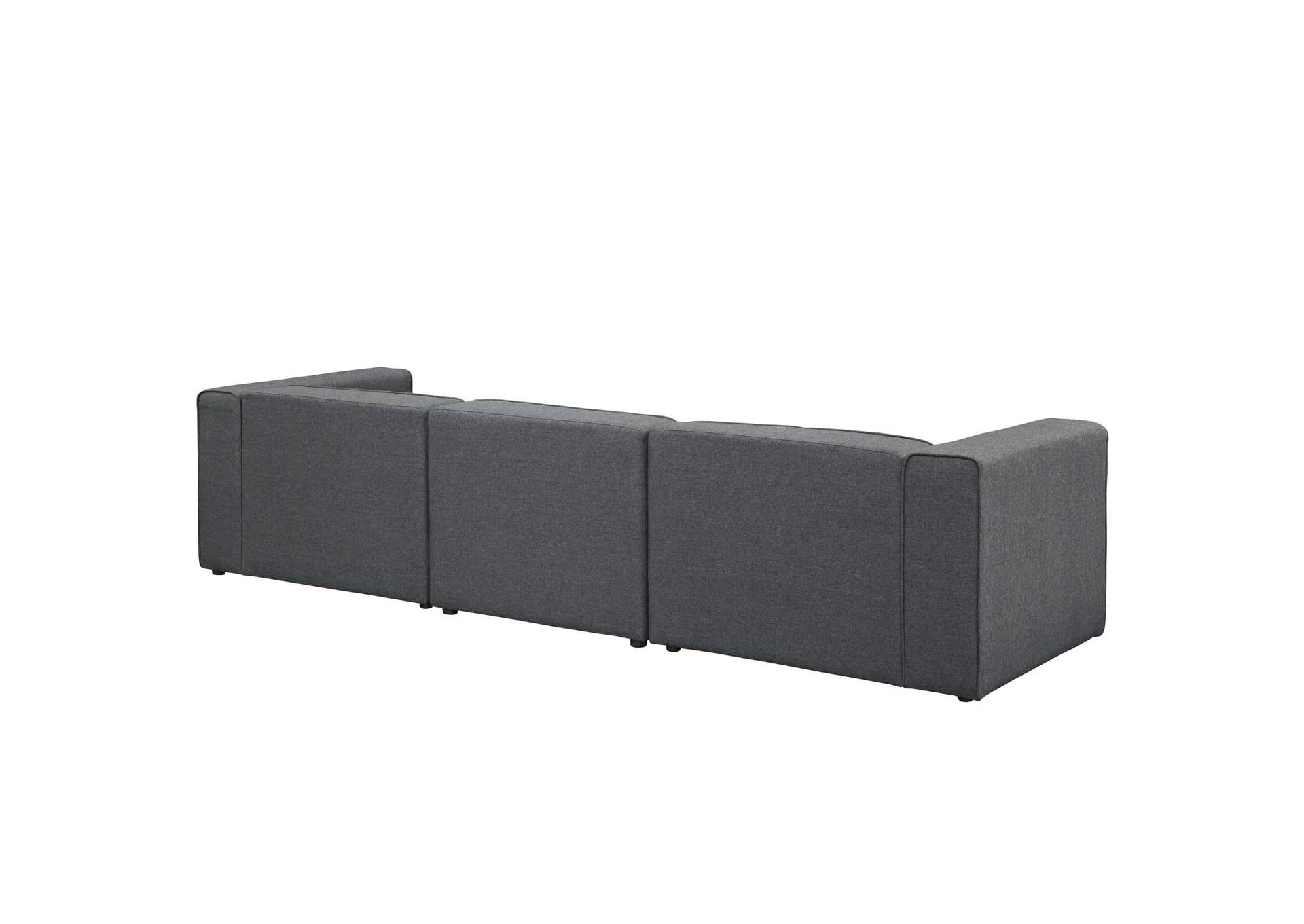 Gray Mingle 3 Piece Upholstered Fabric Sectional Sofa Set,Modway