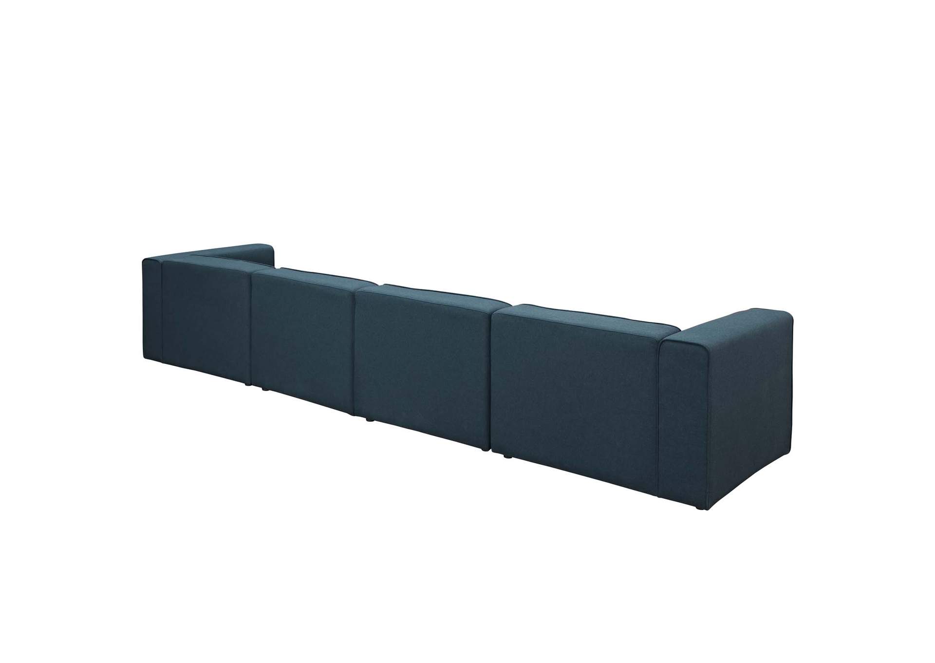 Blue Mingle 4 Piece Upholstered Fabric Sectional Sofa Set,Modway