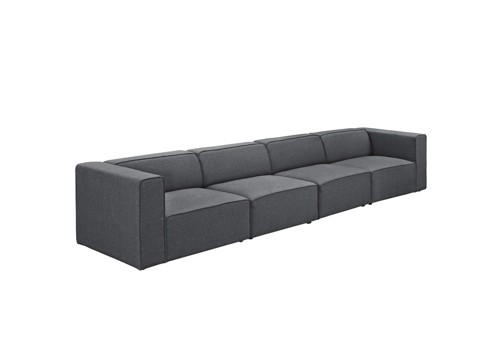 Gray Mingle 4 Piece Upholstered Fabric Sectional Sofa Set,Modway