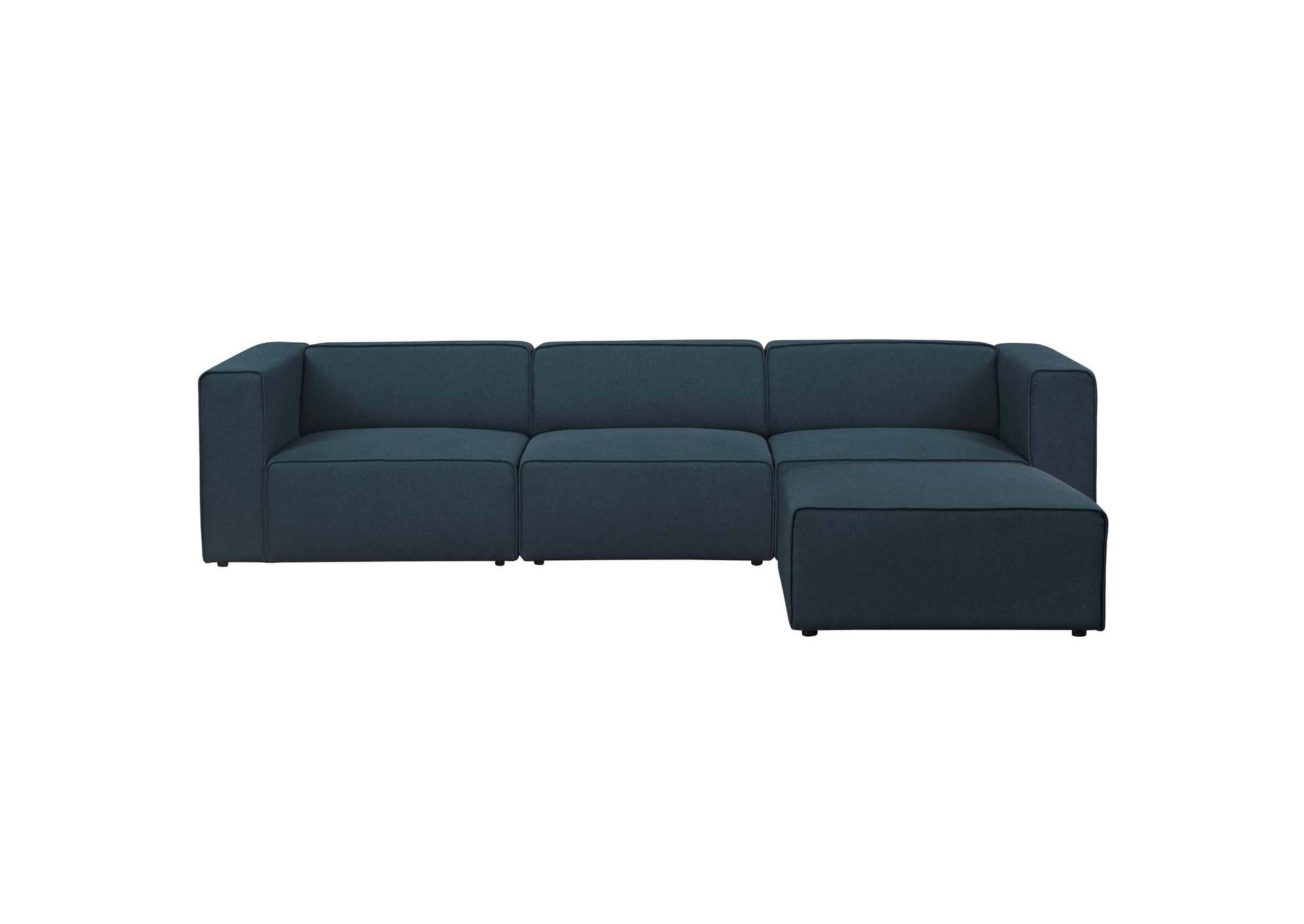 Blue Mingle 4 Piece Upholstered Fabric Sectional Sofa Set,Modway