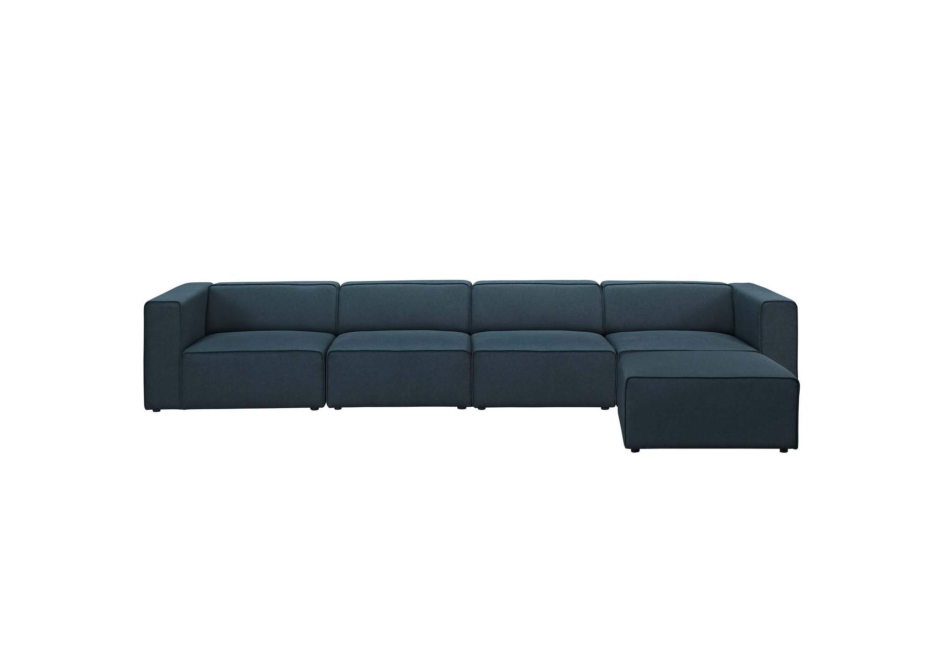 Blue Mingle 5 Piece Upholstered Fabric Sectional Sofa Set,Modway