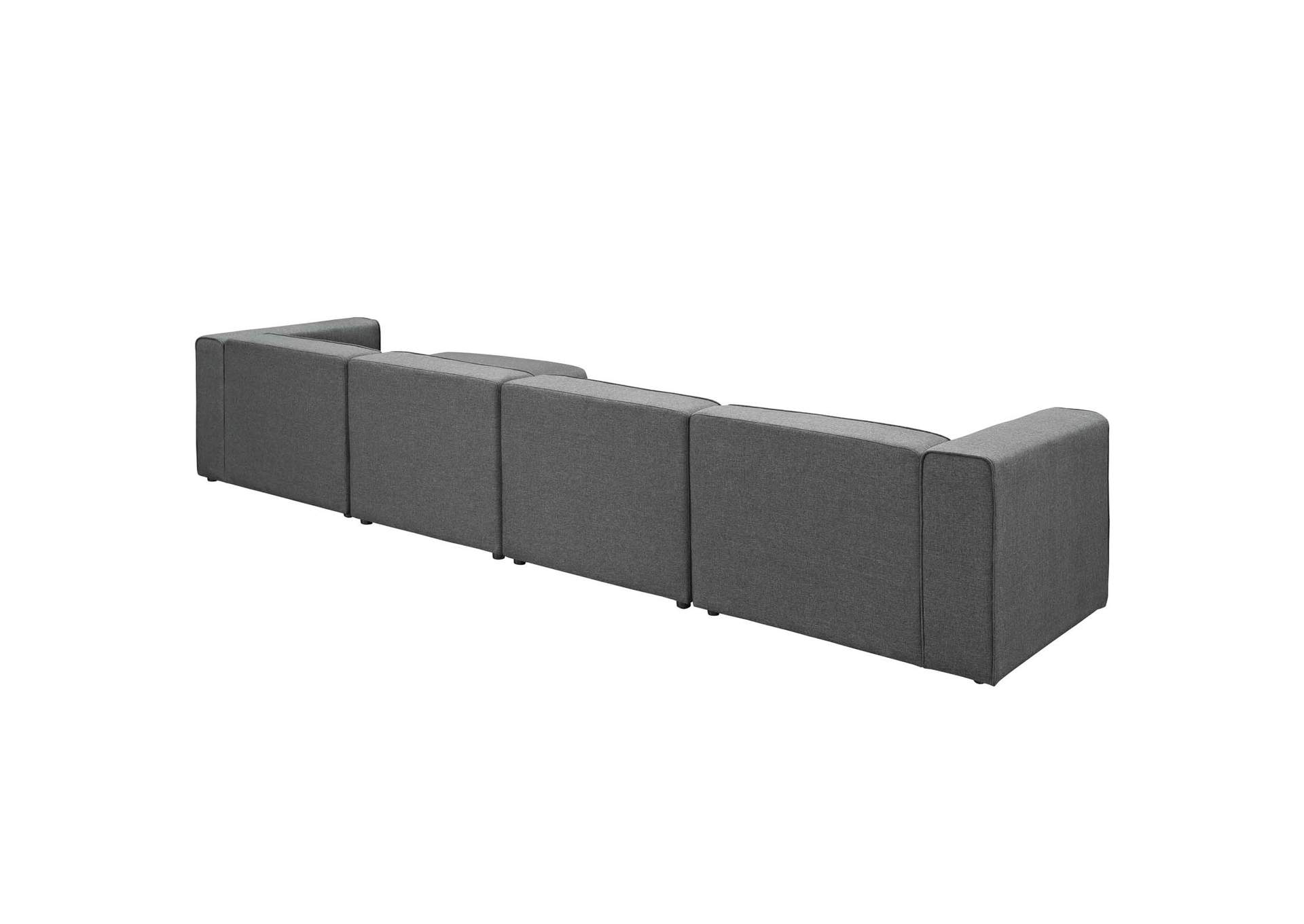 Gray Mingle 5 Piece Upholstered Fabric Sectional Sofa Set,Modway