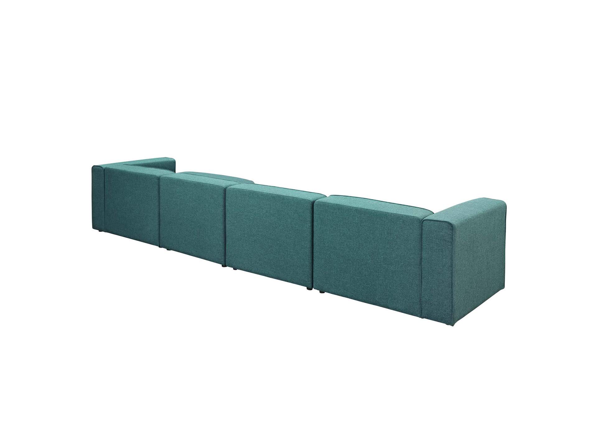Teal Mingle 5 Piece Upholstered Fabric Sectional Sofa Set,Modway
