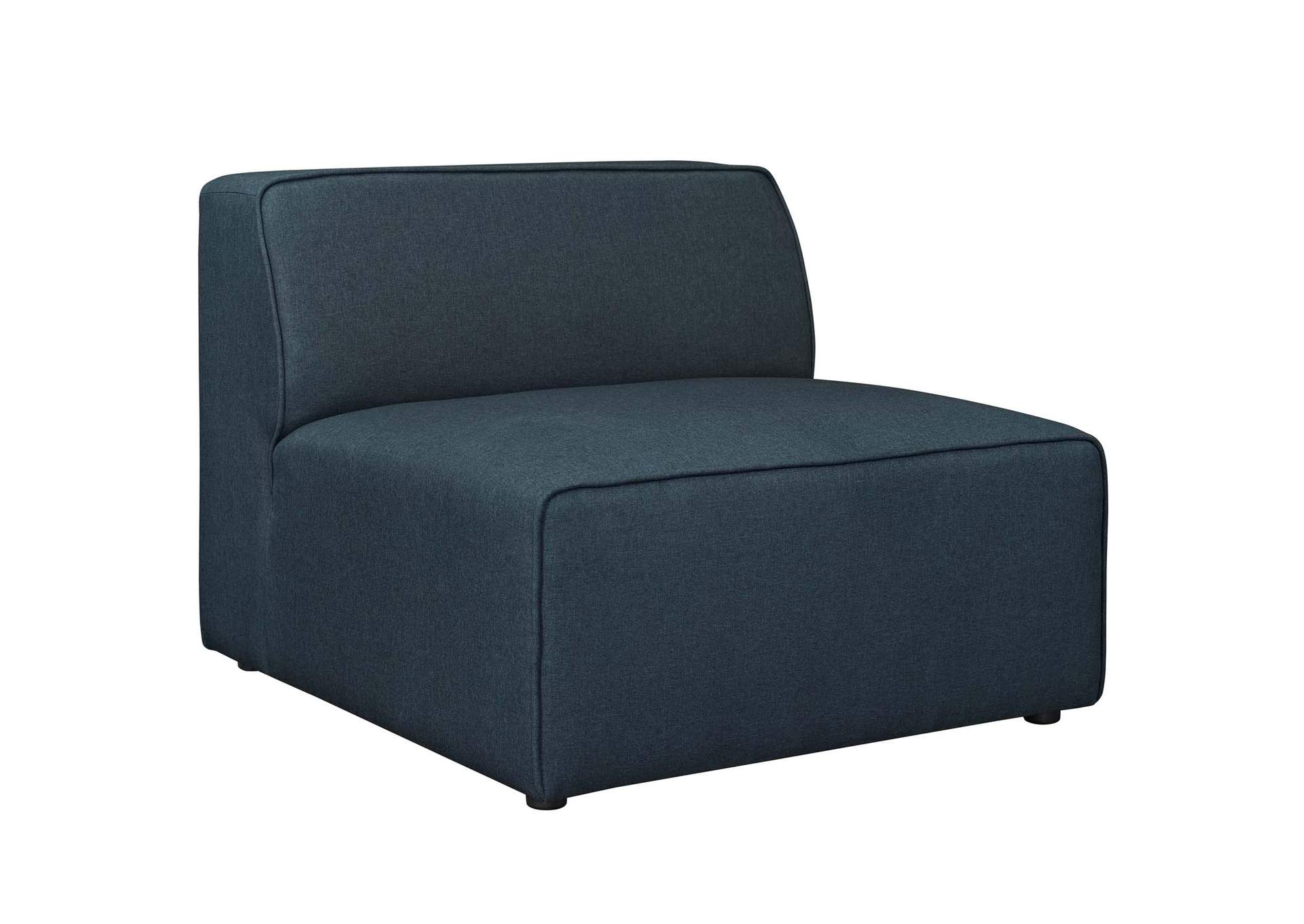 Blue Mingle 7 Piece Upholstered Fabric Sectional Sofa Set,Modway