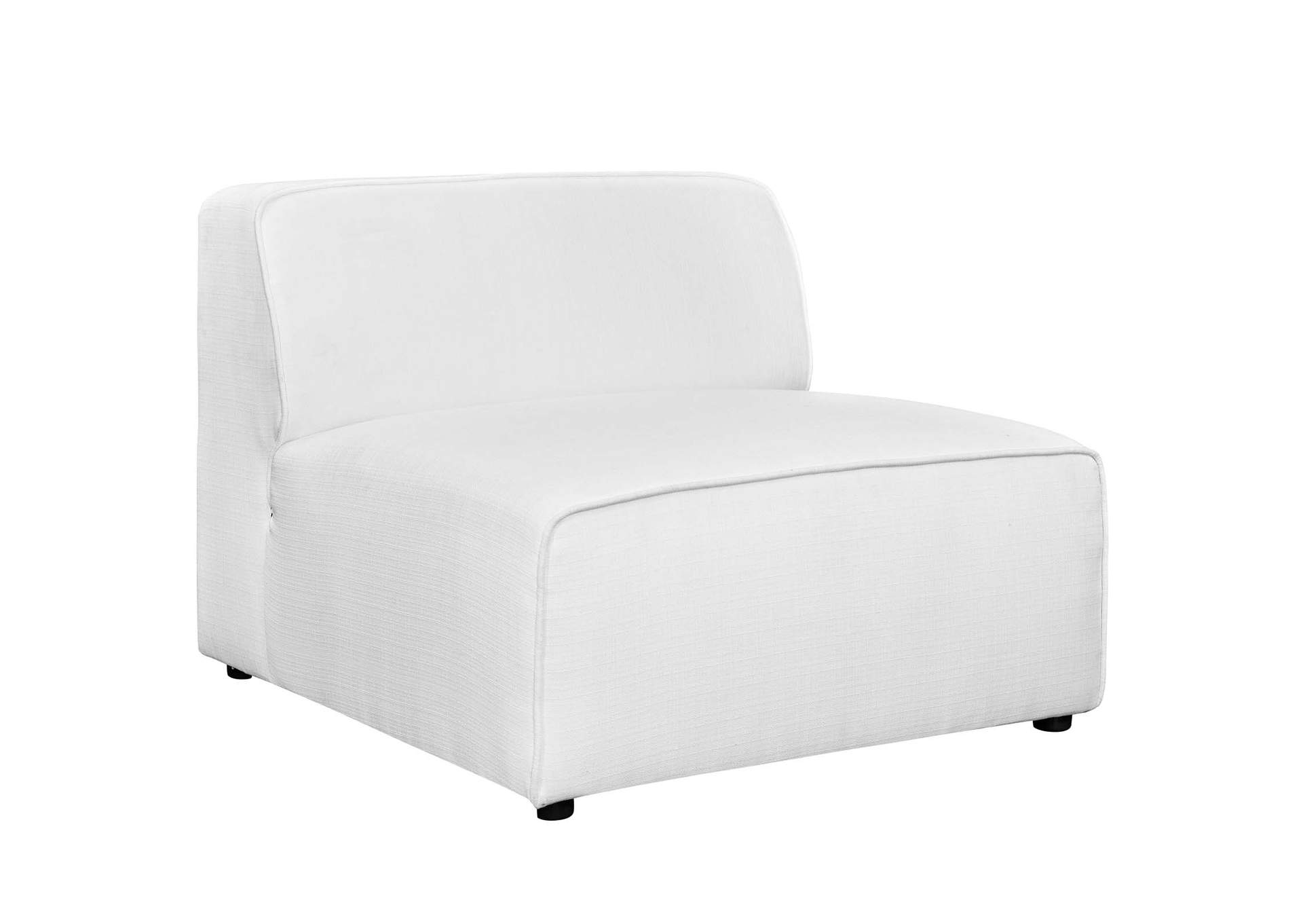 White Mingle 7 Piece Upholstered Fabric Sectional Sofa Set,Modway