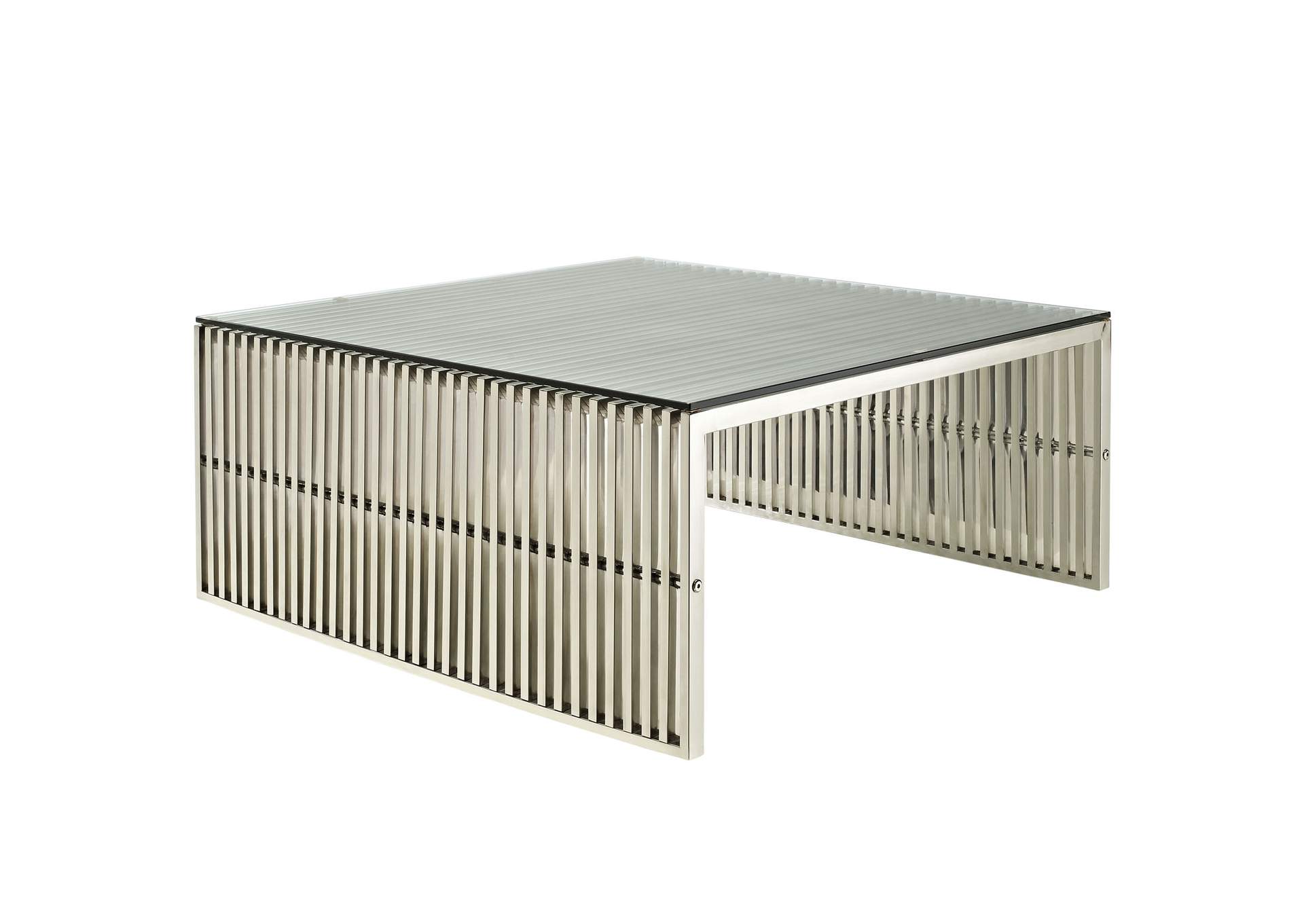 Silver Gridiron Coffee Table,Modway