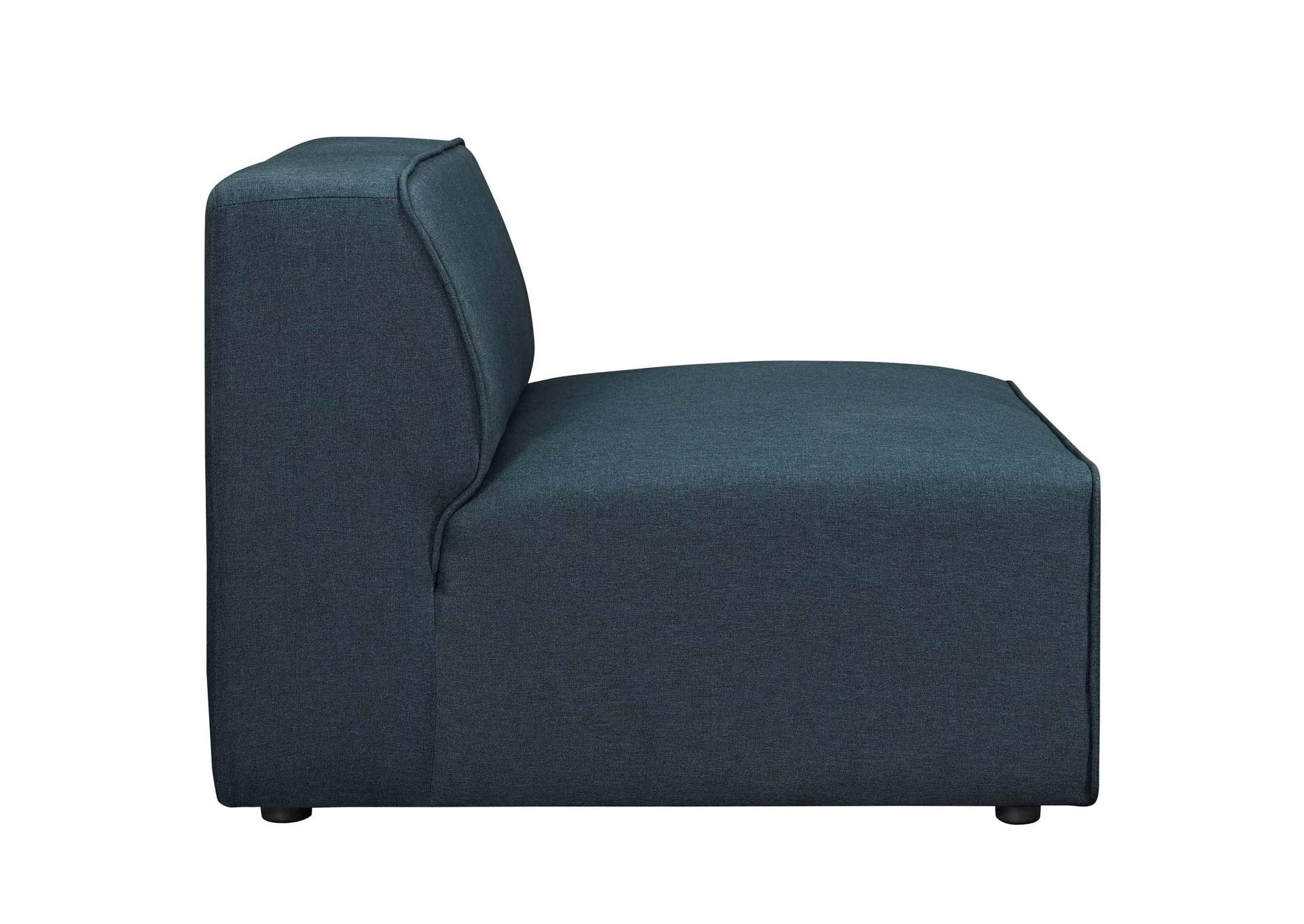 Blue Mingle 7 Piece Upholstered Fabric Sectional Sofa Set,Modway