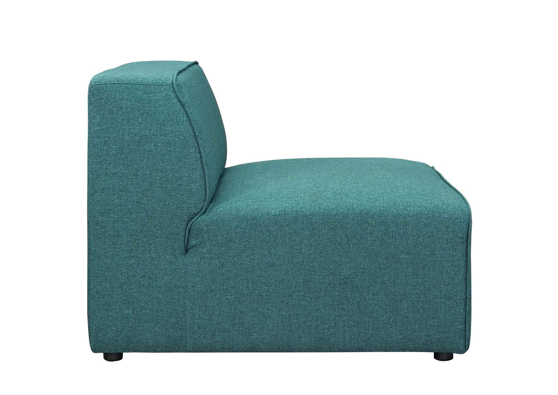 Teal Mingle 7 Piece Upholstered Fabric Sectional Sofa Set,Modway