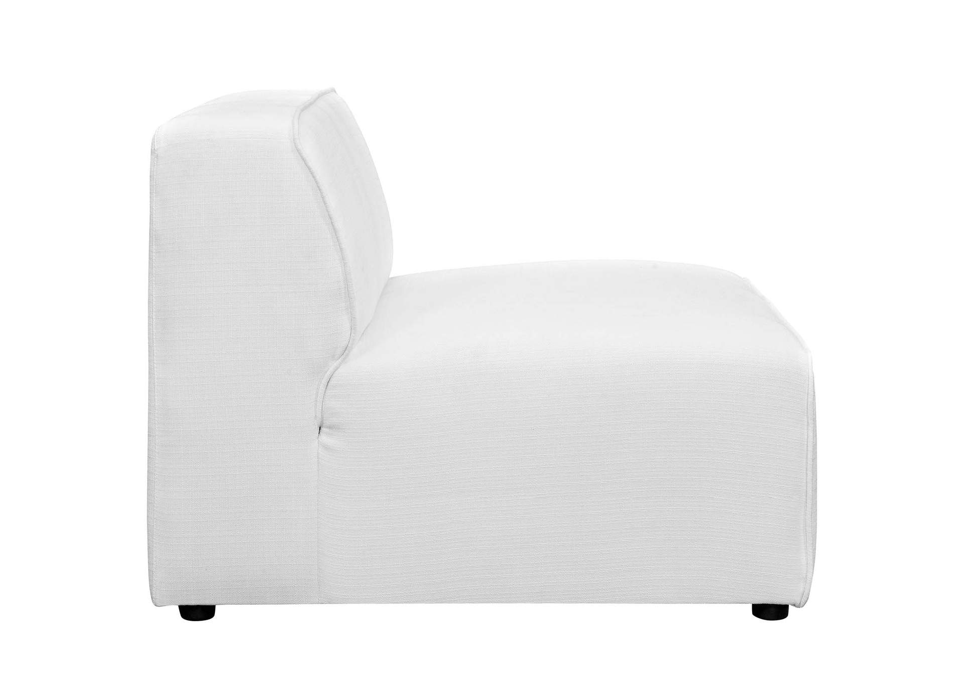 White Mingle 7 Piece Upholstered Fabric Sectional Sofa Set,Modway