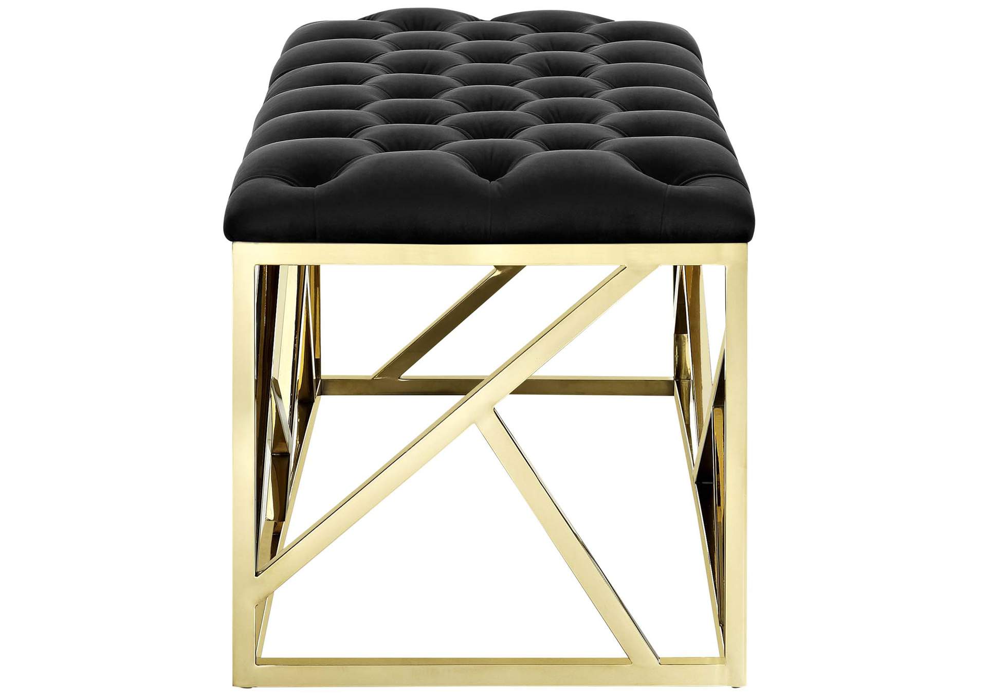 Gold Black Intersperse Bench,Modway