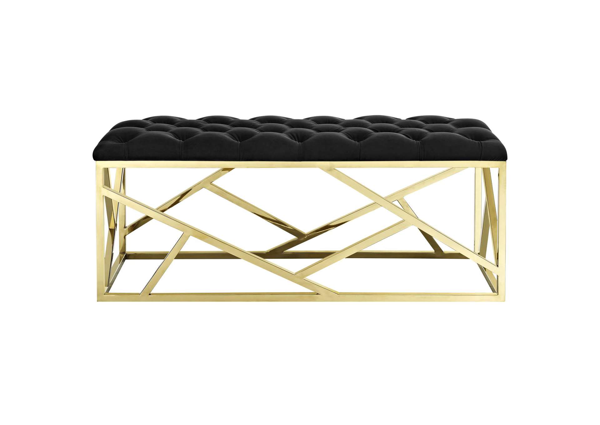 Gold Black Intersperse Bench,Modway