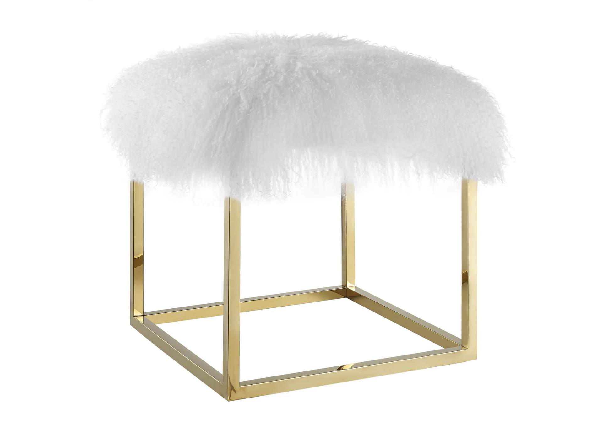 Gold White Anticipate Ottoman,Modway