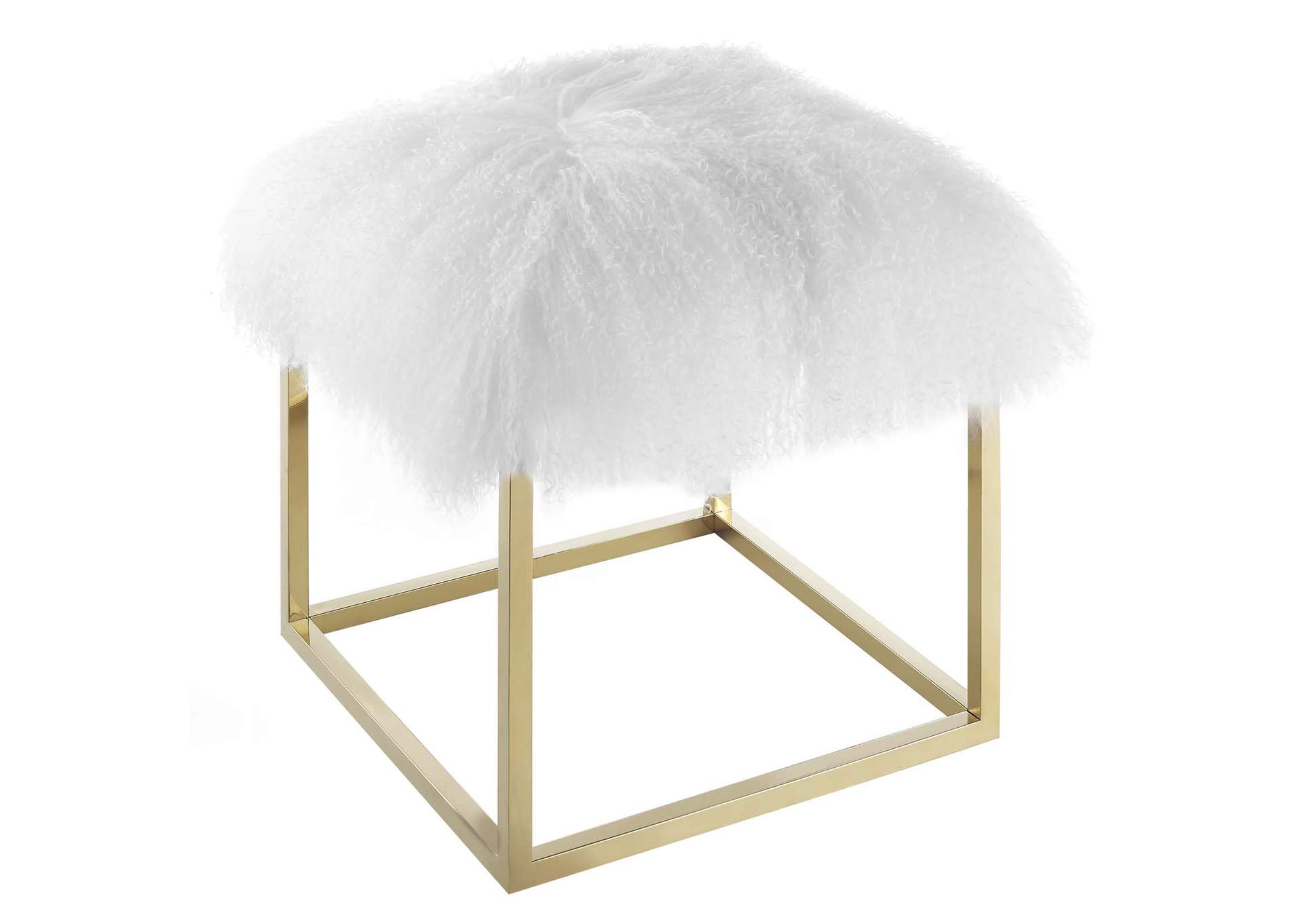 Gold White Anticipate Ottoman,Modway