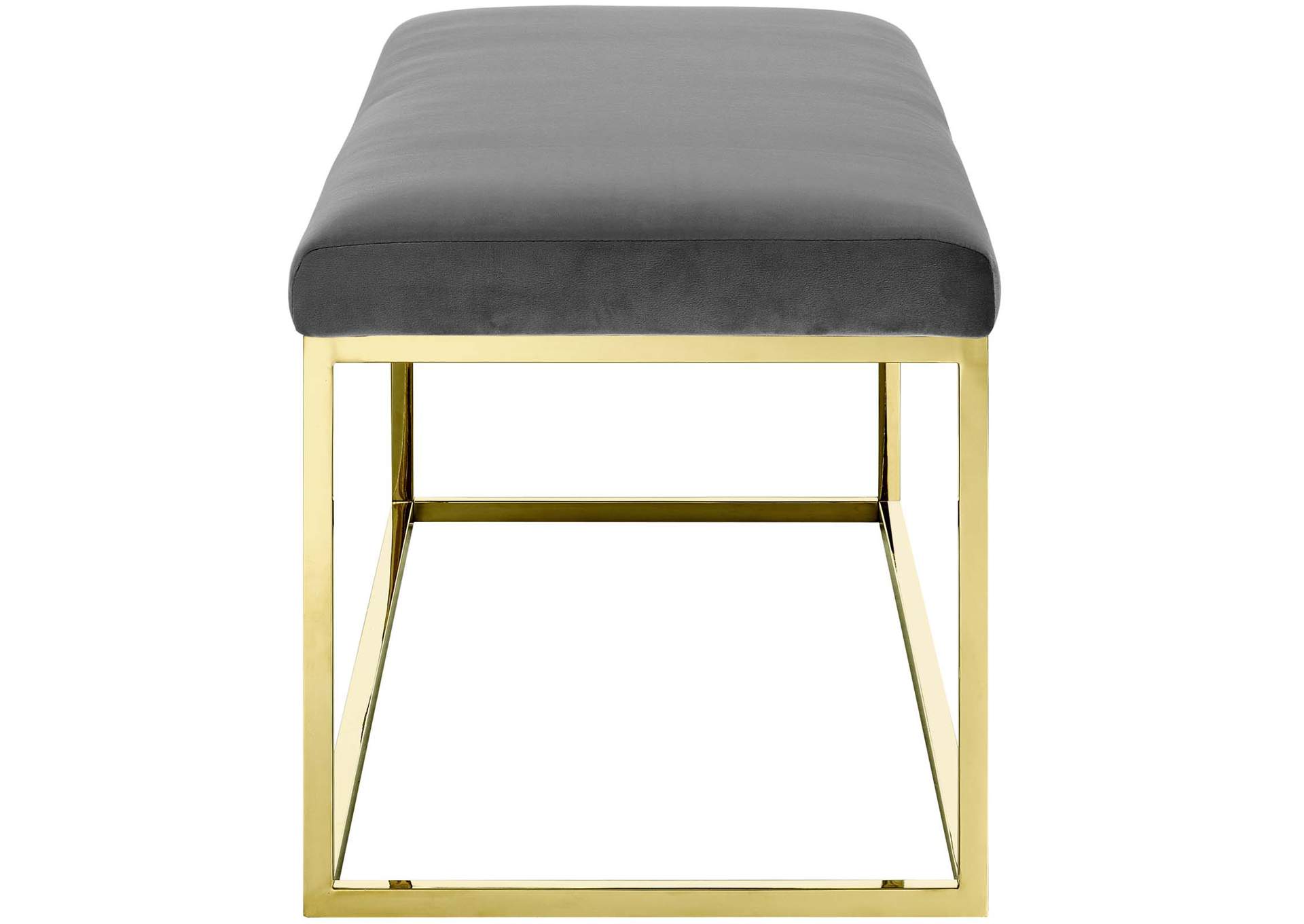 Gold Gray Anticipate Fabric Bench,Modway