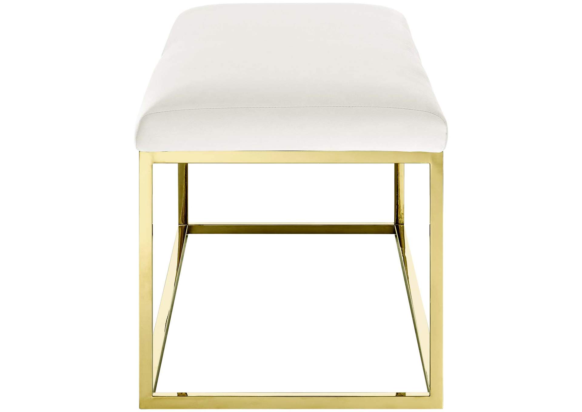 Gold Ivory Anticipate Fabric Bench,Modway