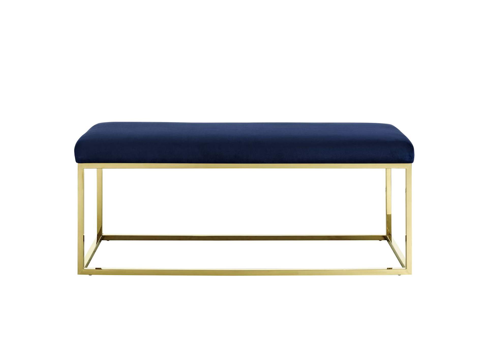 Gold Navy Anticipate Fabric Bench,Modway