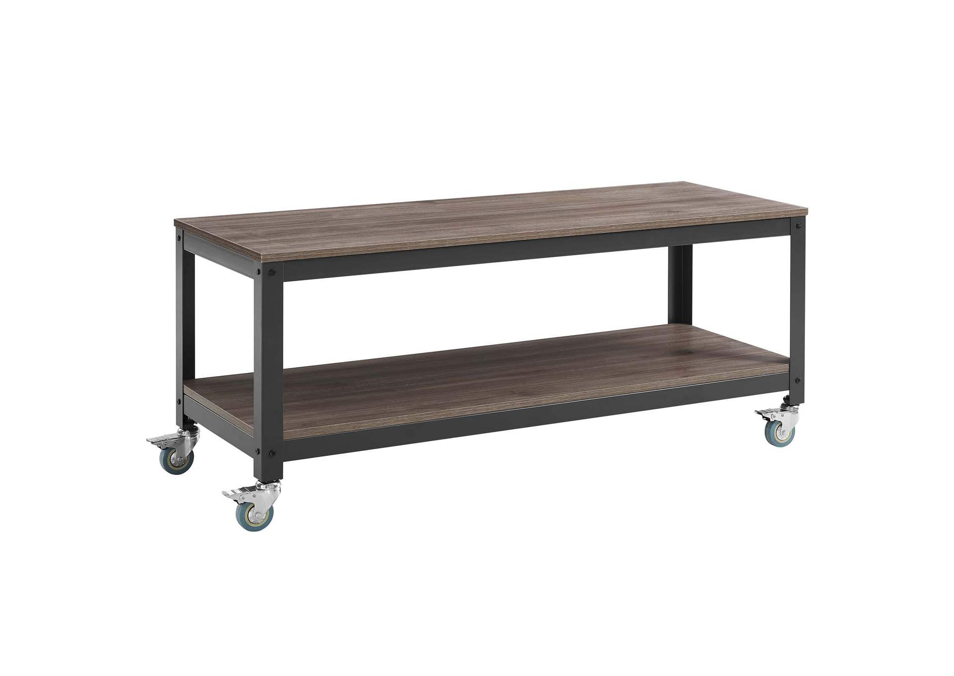Gray Walnut Vivify Tiered Serving or TV Stand,Modway