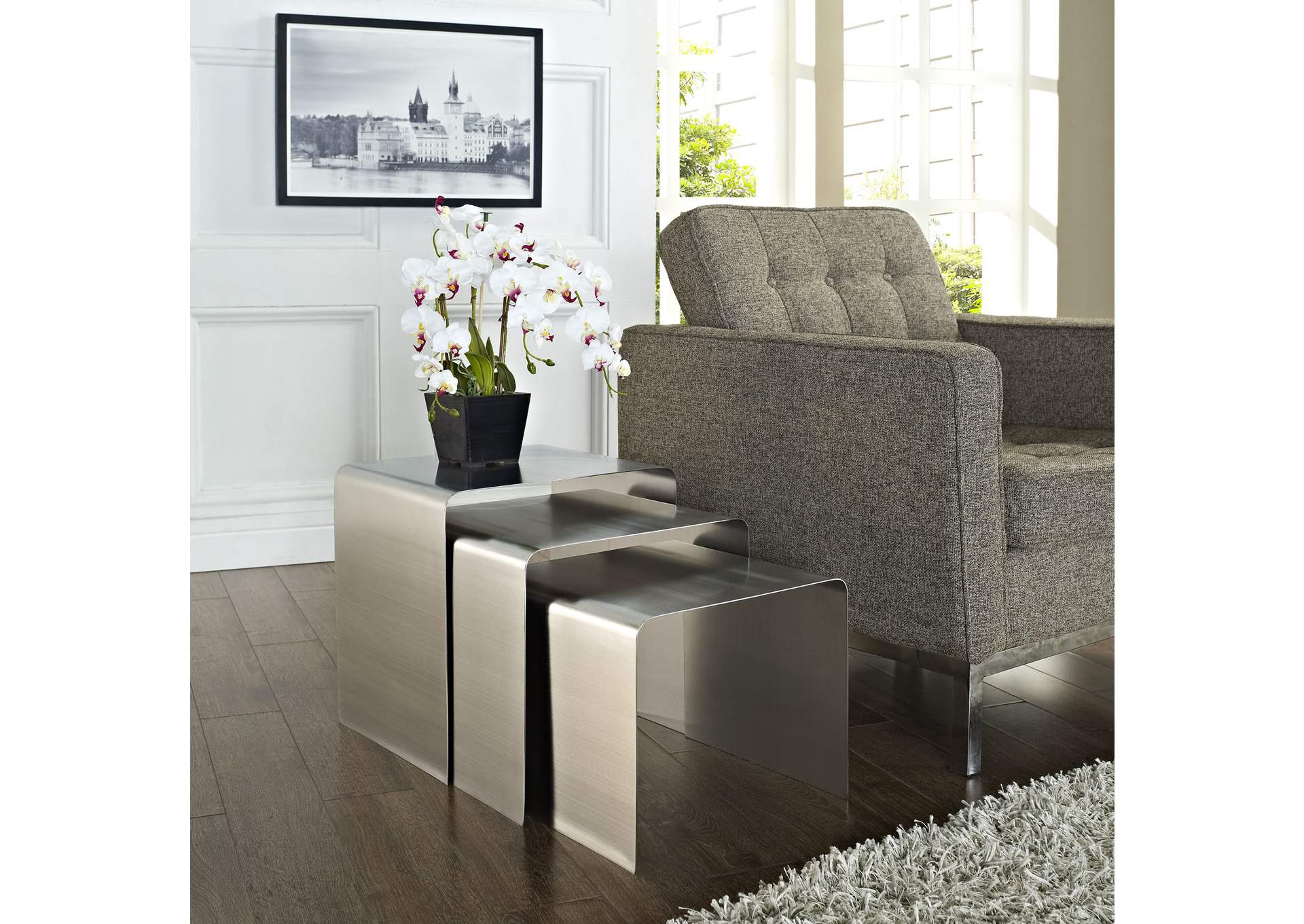 Silver Rush Nesting Table,Modway