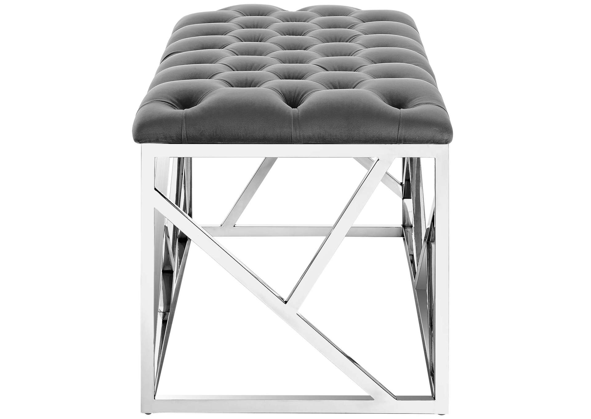 Silver Gray Intersperse Bench,Modway