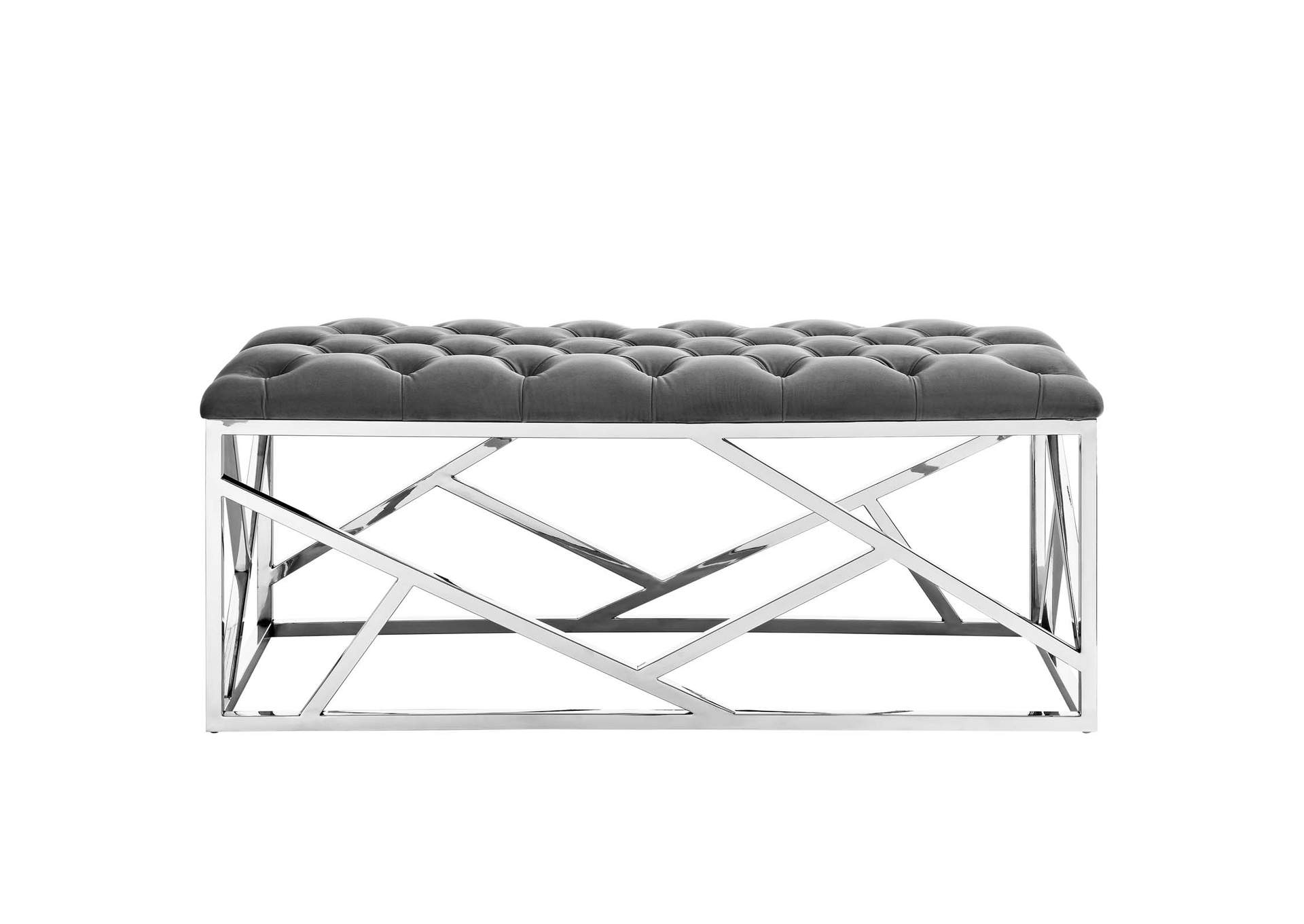 Silver Gray Intersperse Bench,Modway