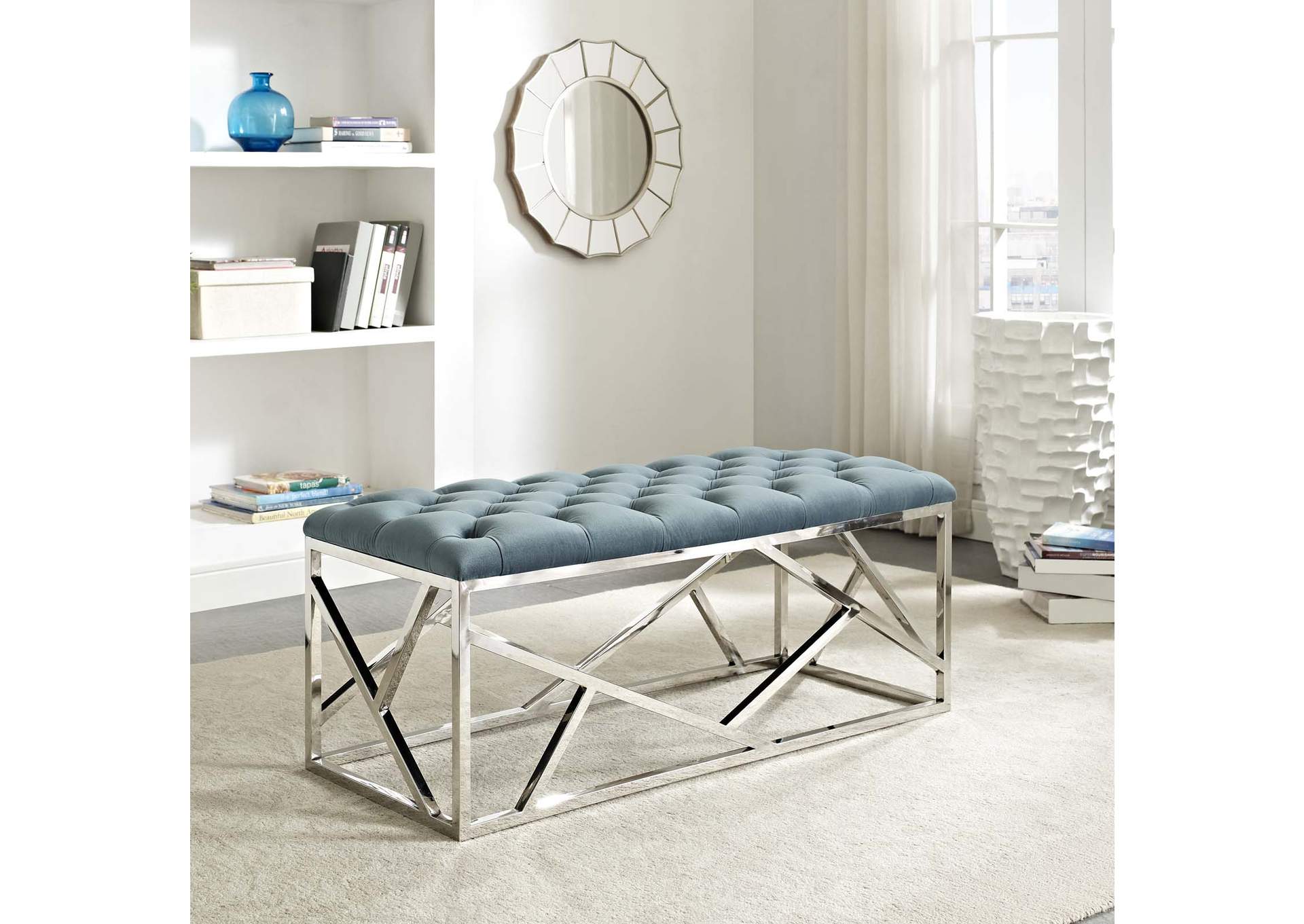 Sea Blue Intersperse Bench,Modway