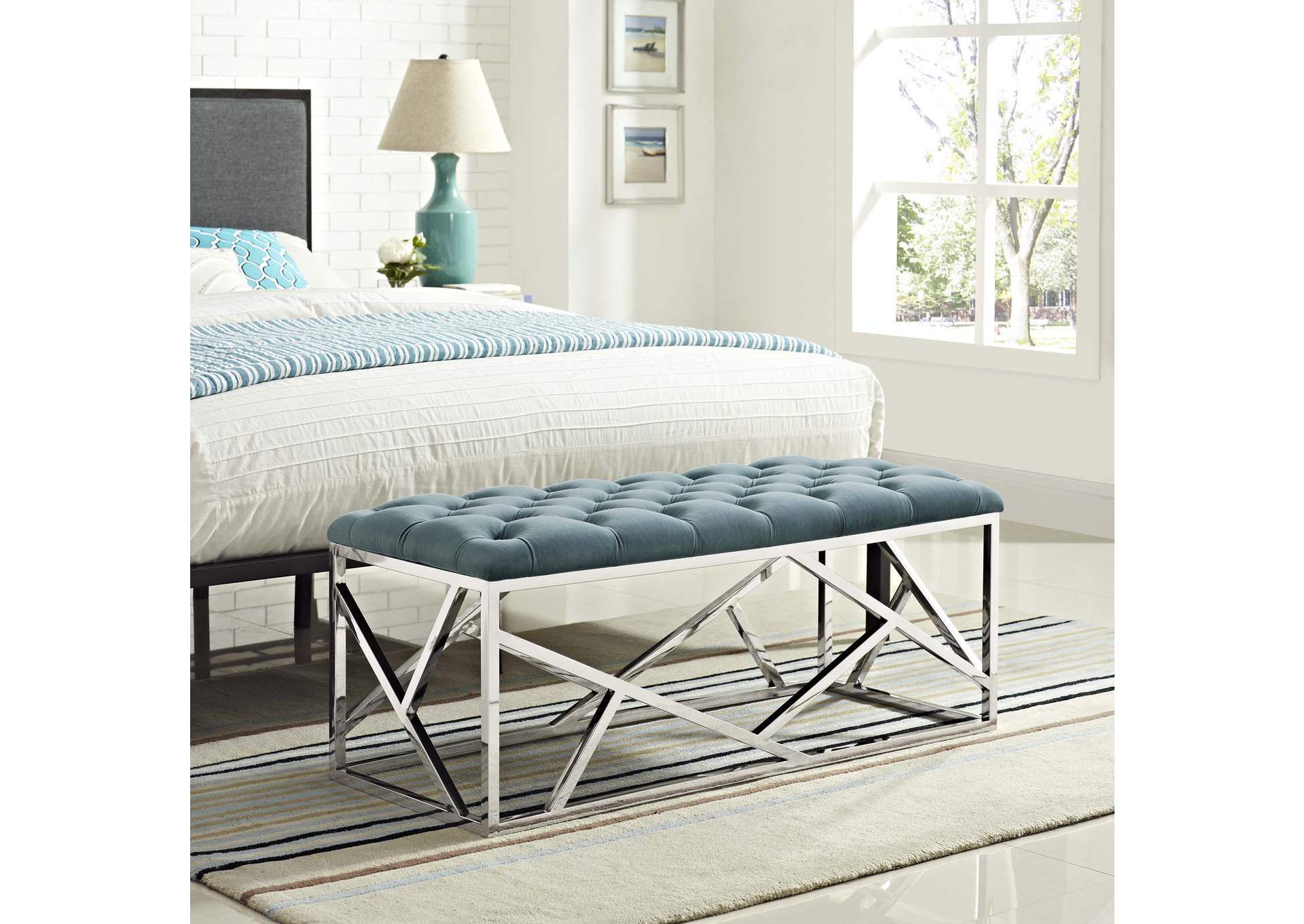 Sea Blue Intersperse Bench,Modway