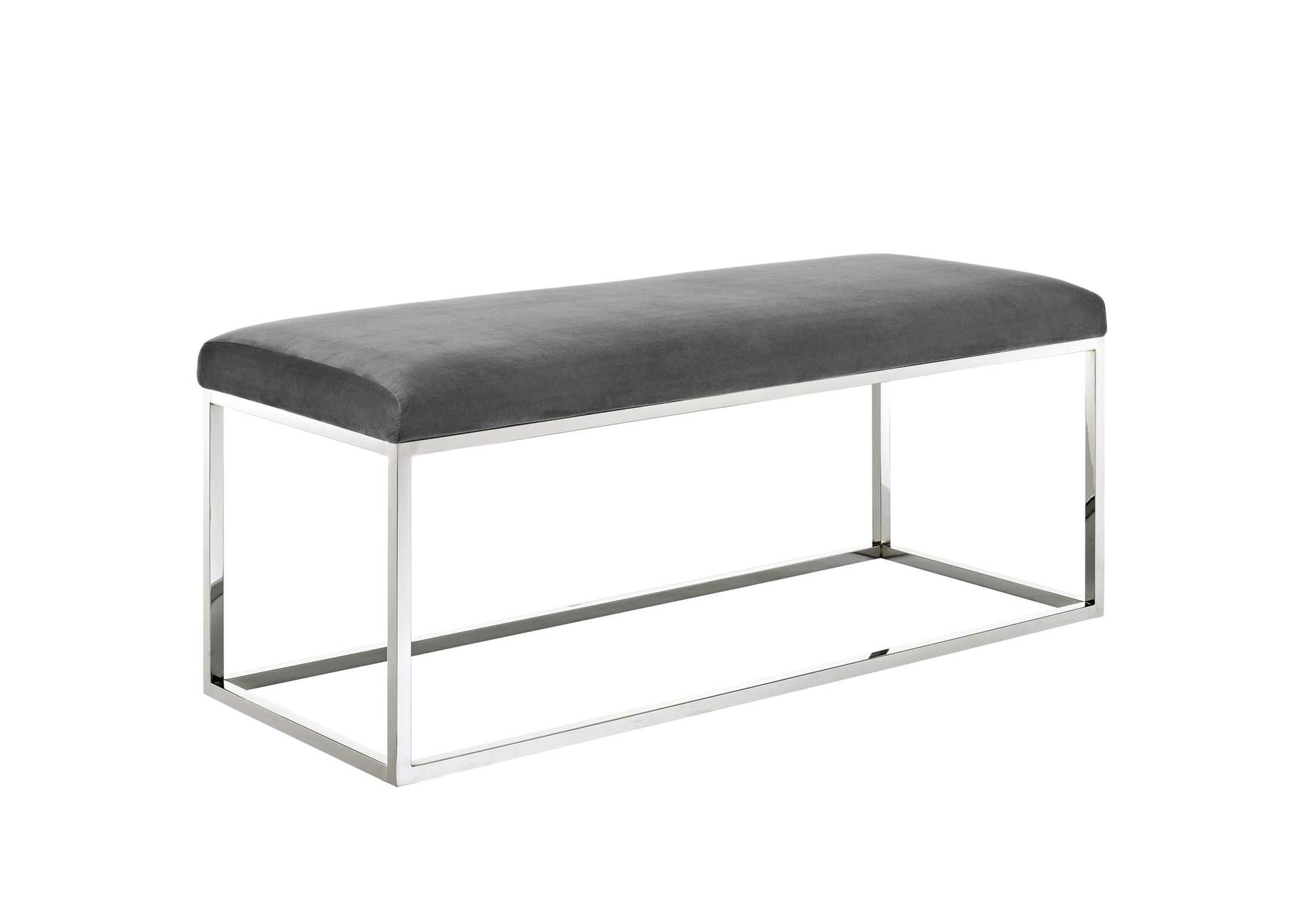 Gray Anticipate Performance Velvet Bench,Modway