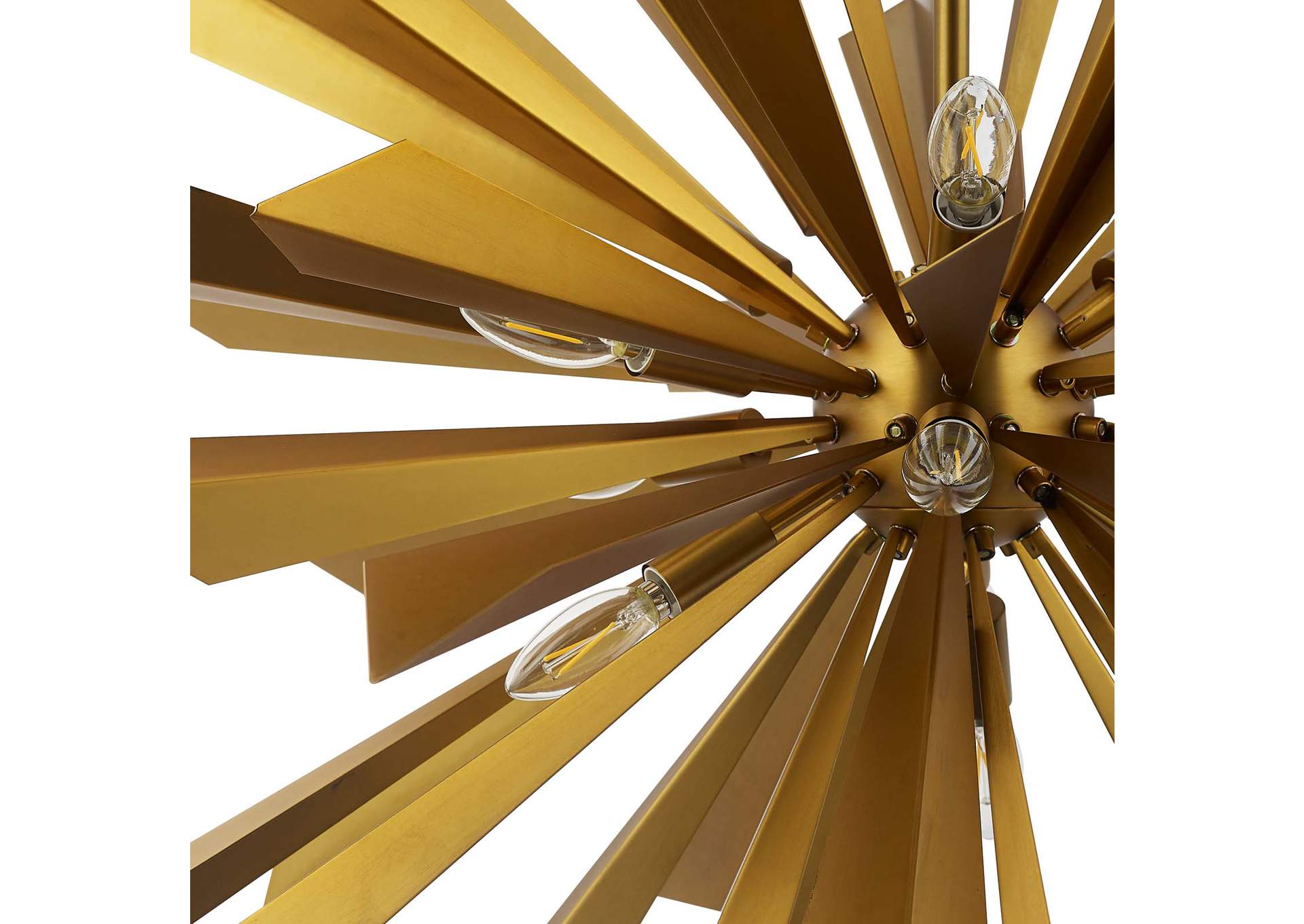 Pervade Starburst Brass Pendant Light Chandelier,Modway