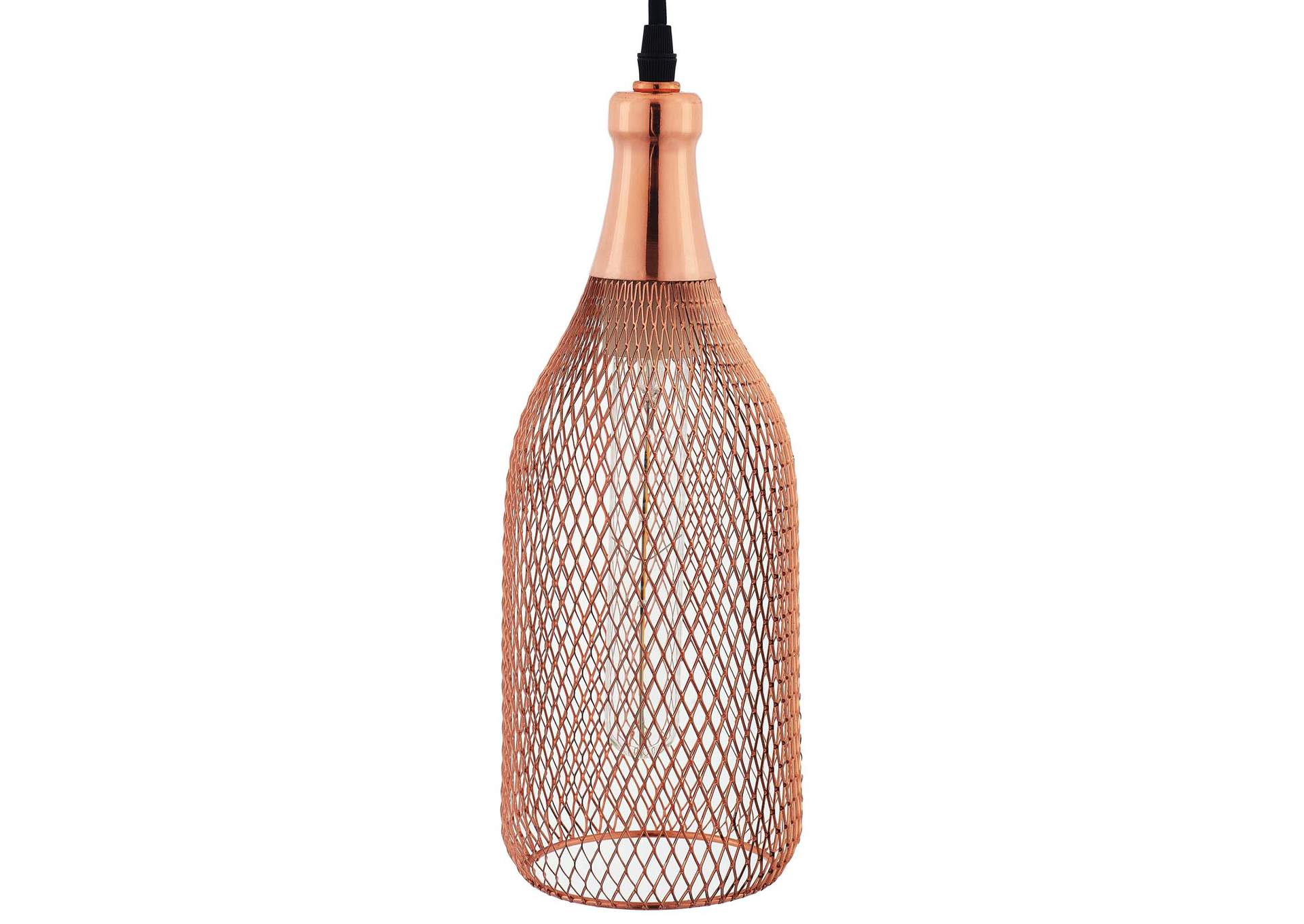 Glimmer Bottle-Shaped Rose Gold Pendant Light,Modway