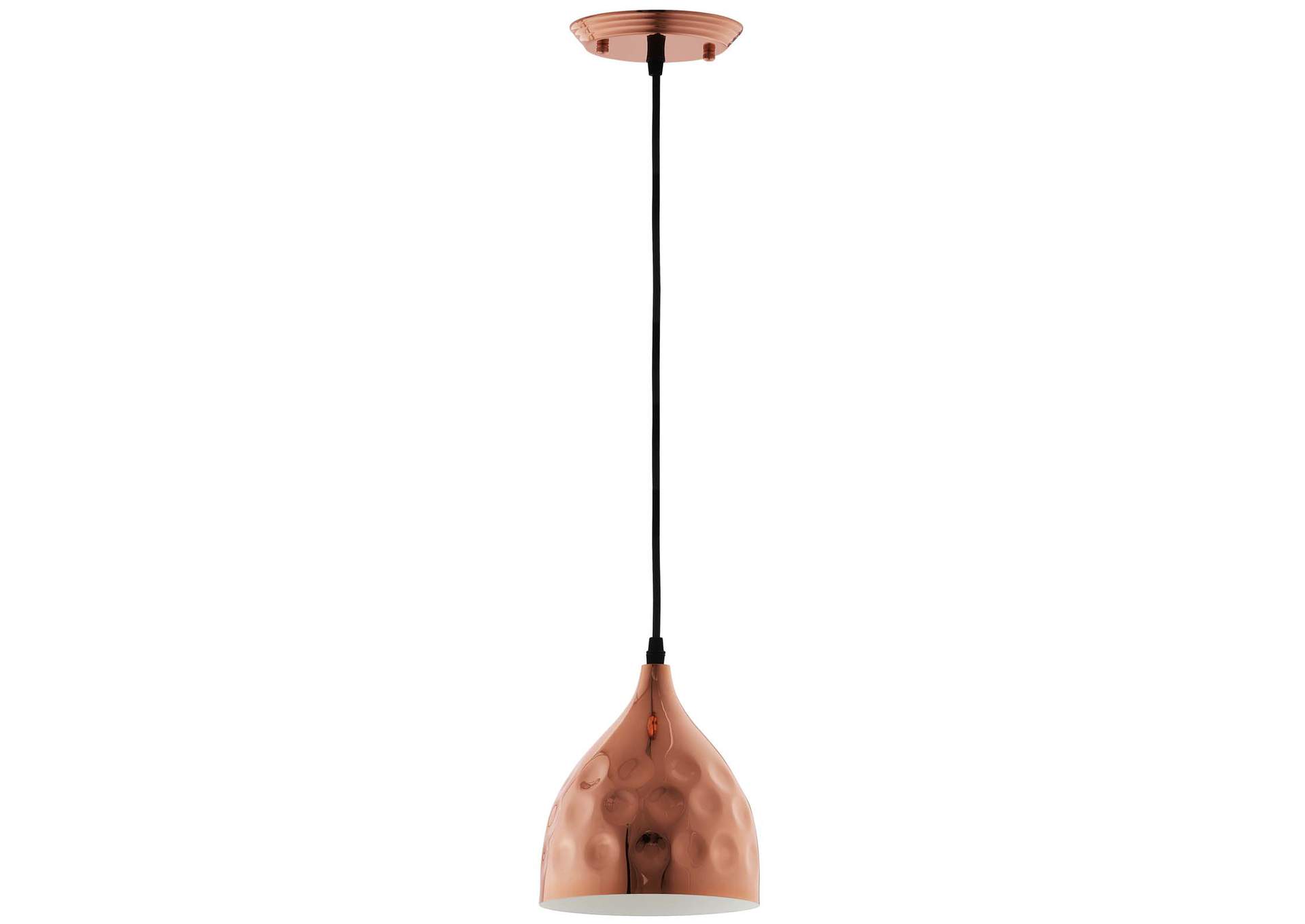 Dimple 6.5" Bell-Shaped Rose Gold Pendant Light,Modway