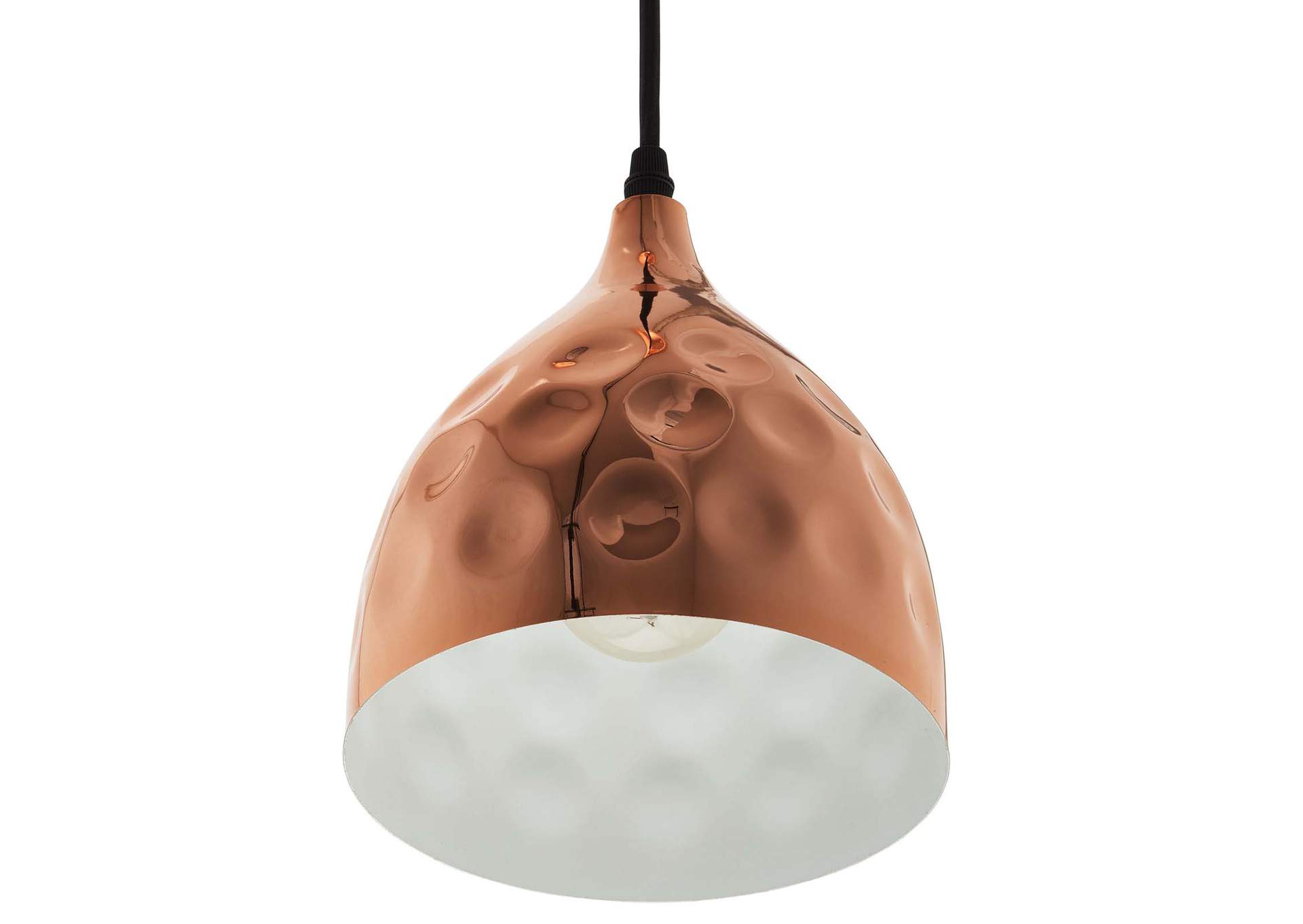 Dimple 6.5" Bell-Shaped Rose Gold Pendant Light,Modway