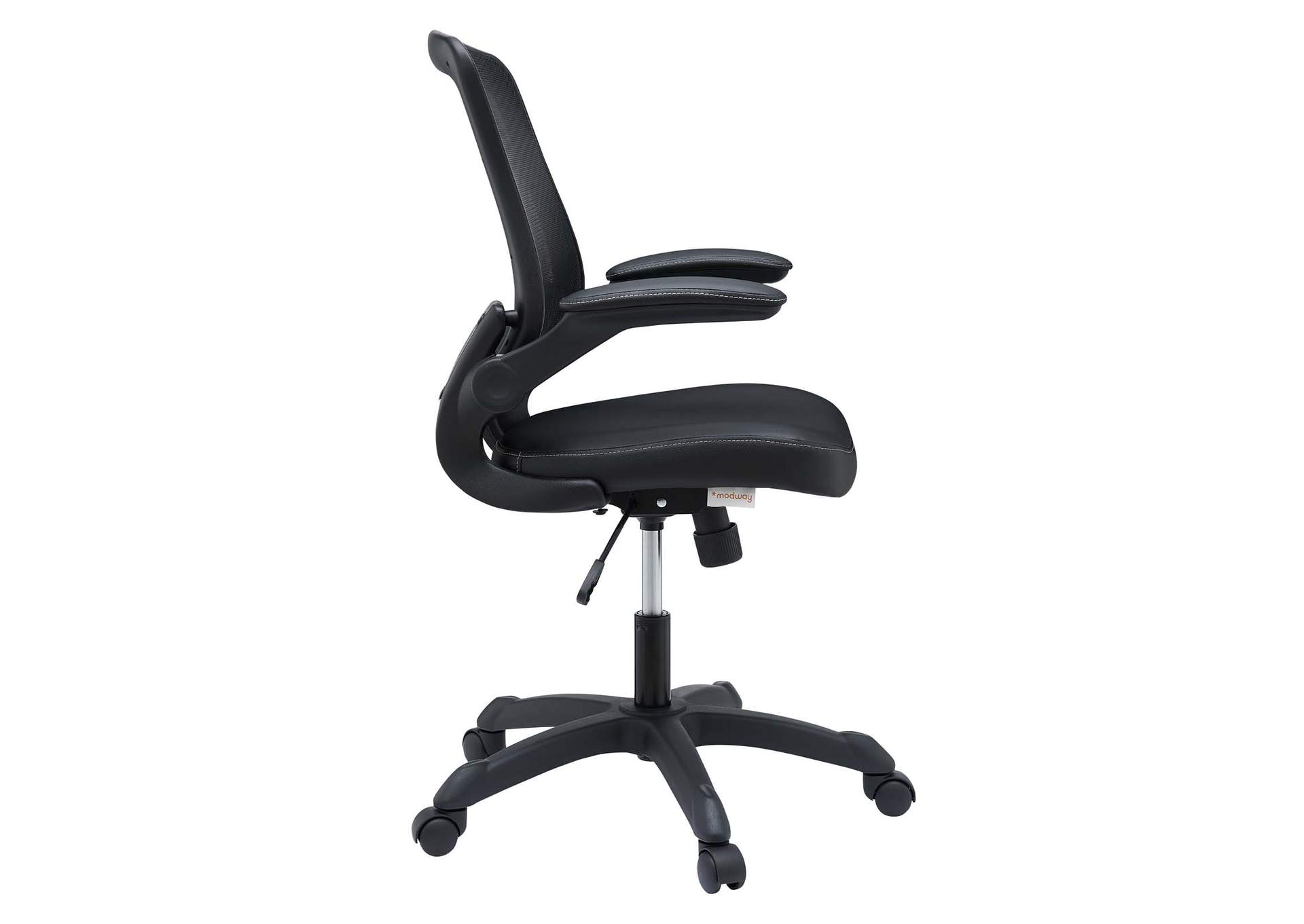 Black Veer Vinyl Office Chair,Modway