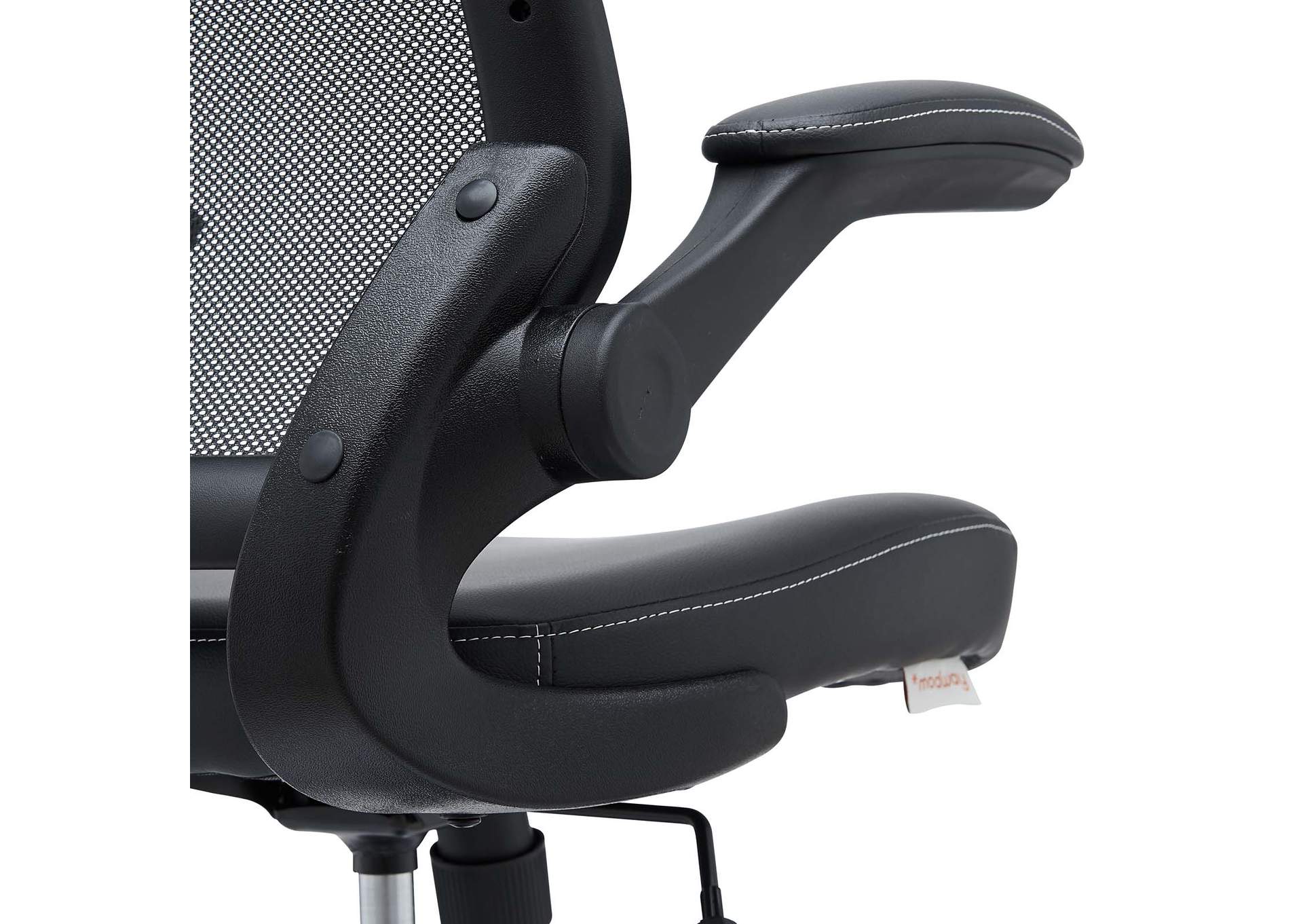 Black Veer Vinyl Office Chair,Modway