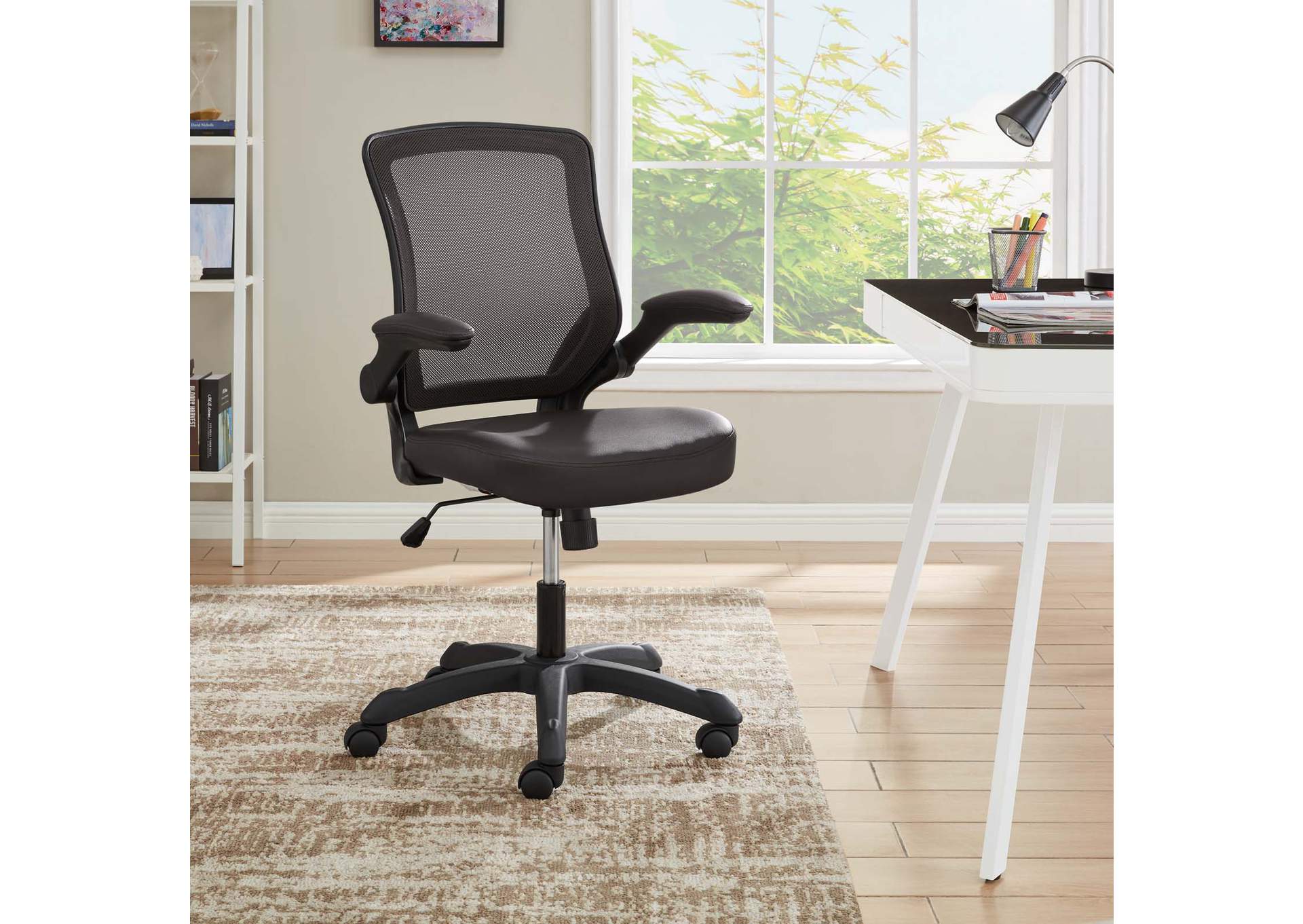 Brown Veer Vinyl Office Chair,Modway