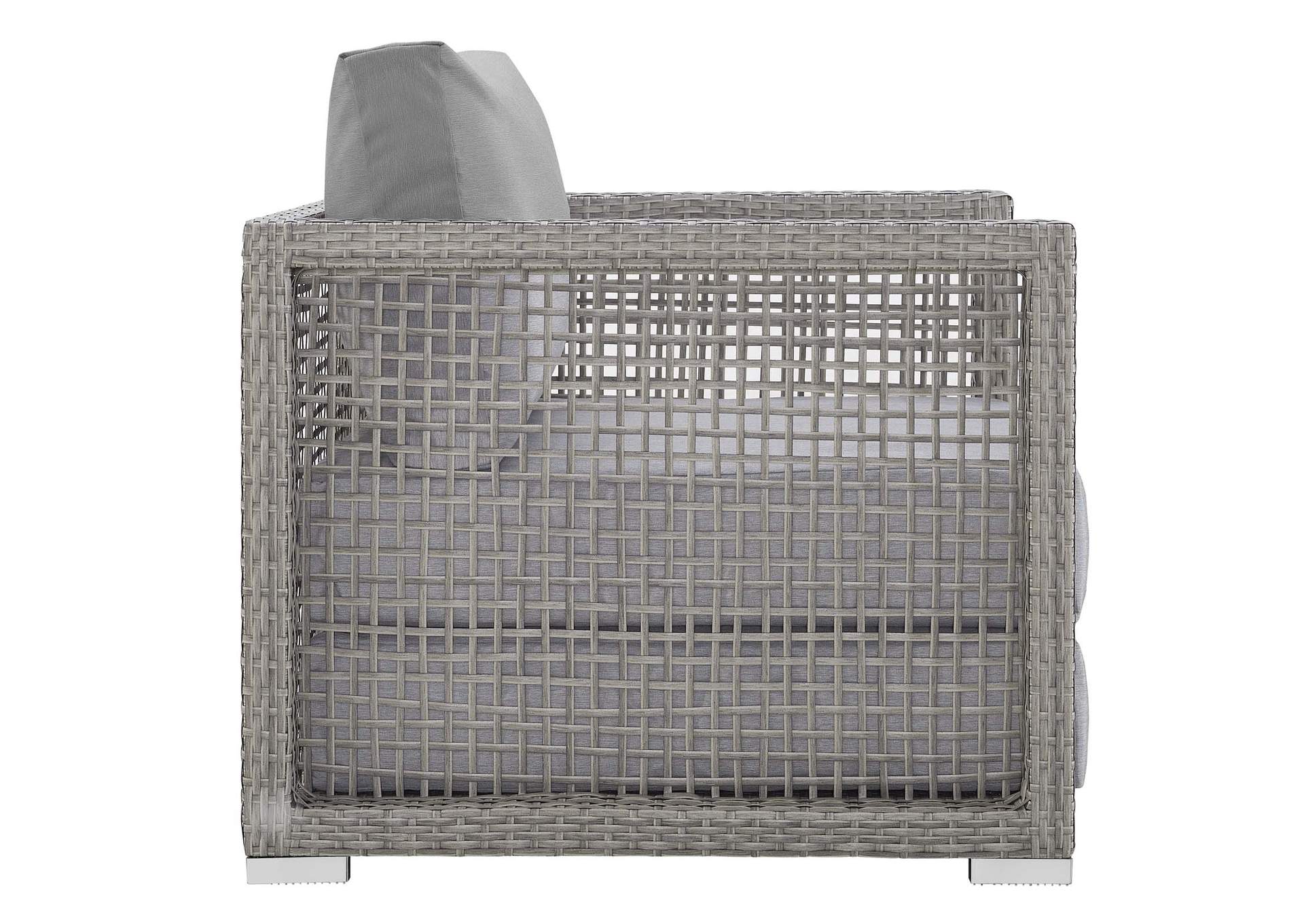 Gray Gray Aura Rattan Outdoor Patio Armchair,Modway