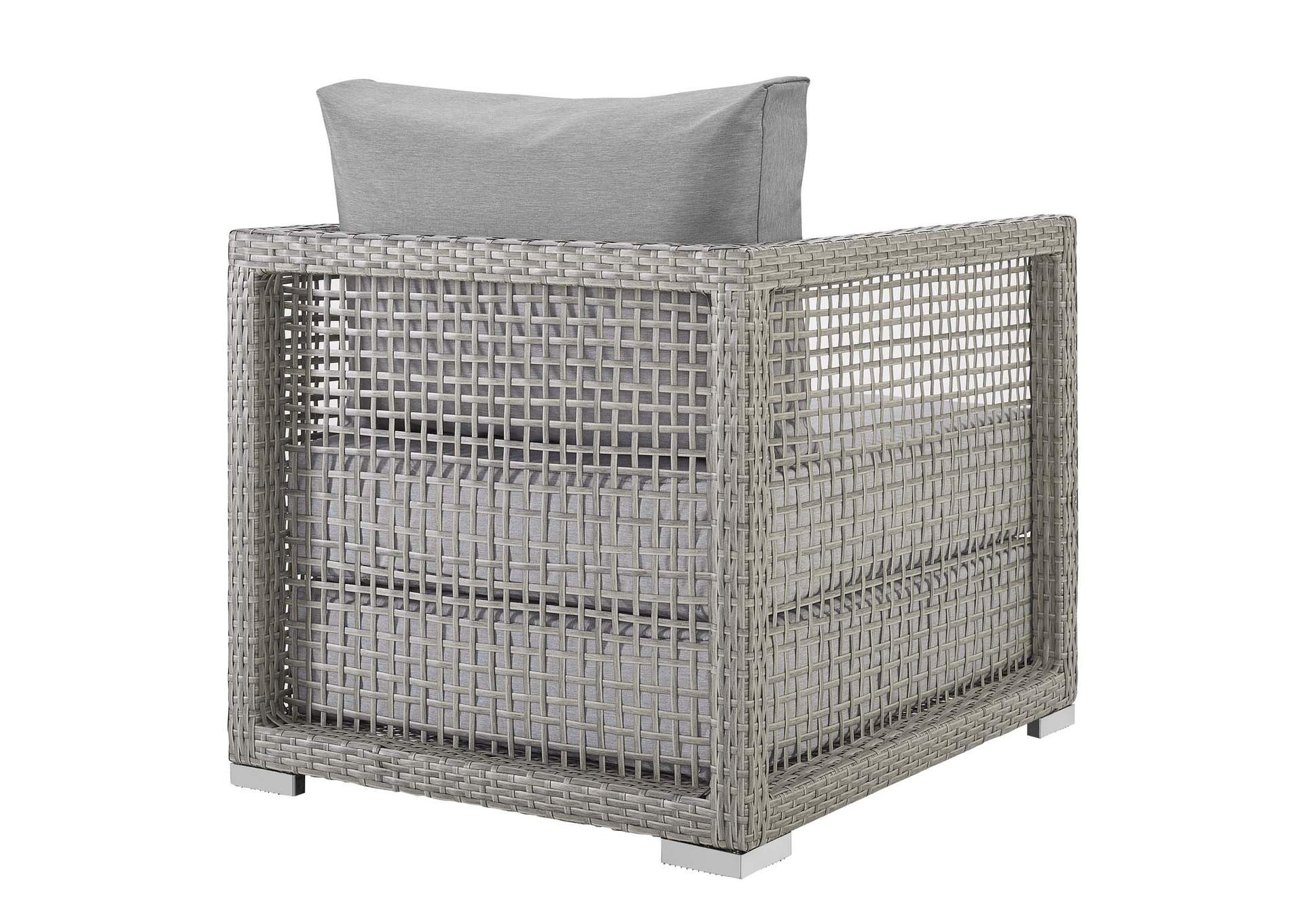 Gray Gray Aura Rattan Outdoor Patio Armchair,Modway