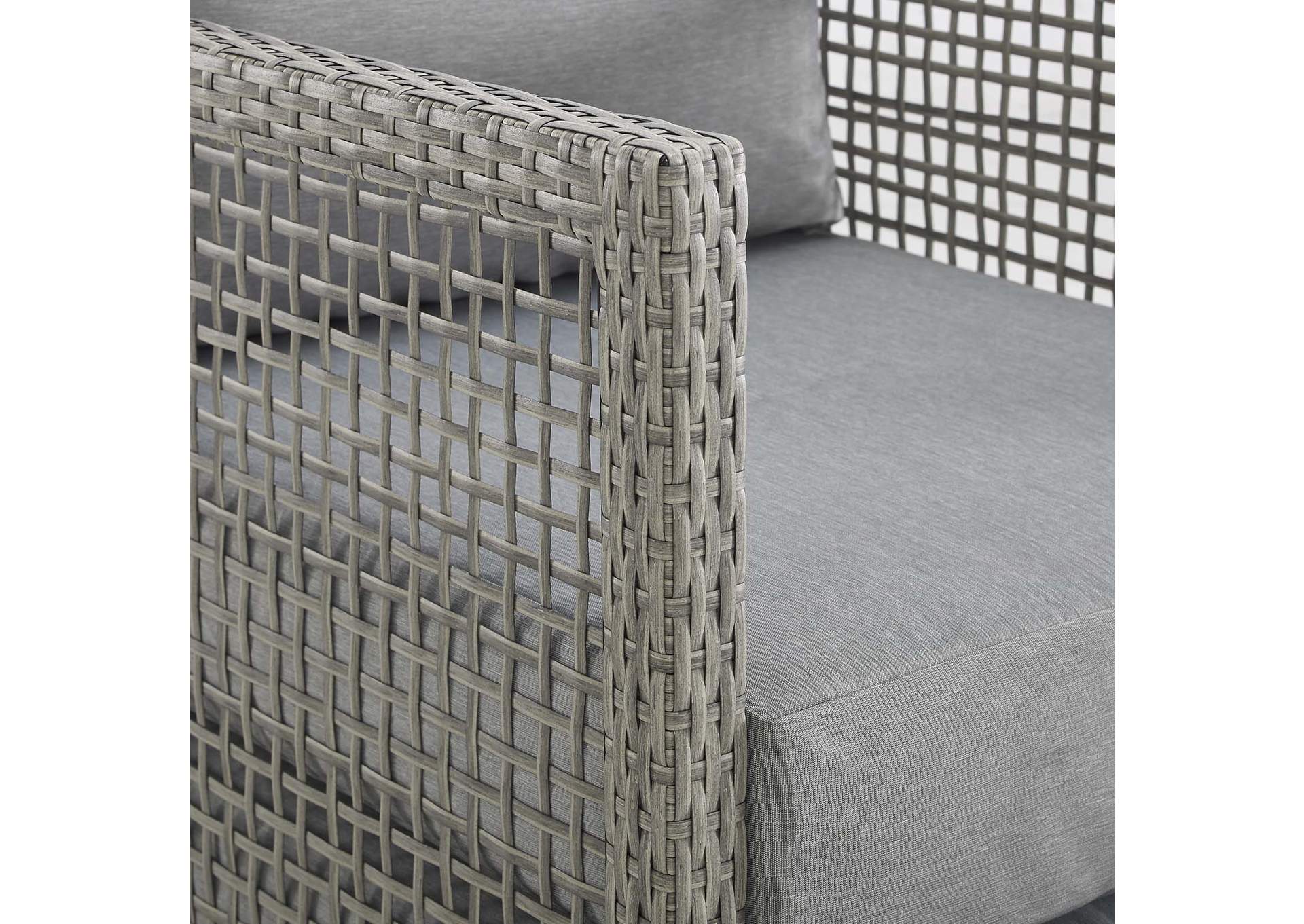 Gray Gray Aura Rattan Outdoor Patio Armchair,Modway