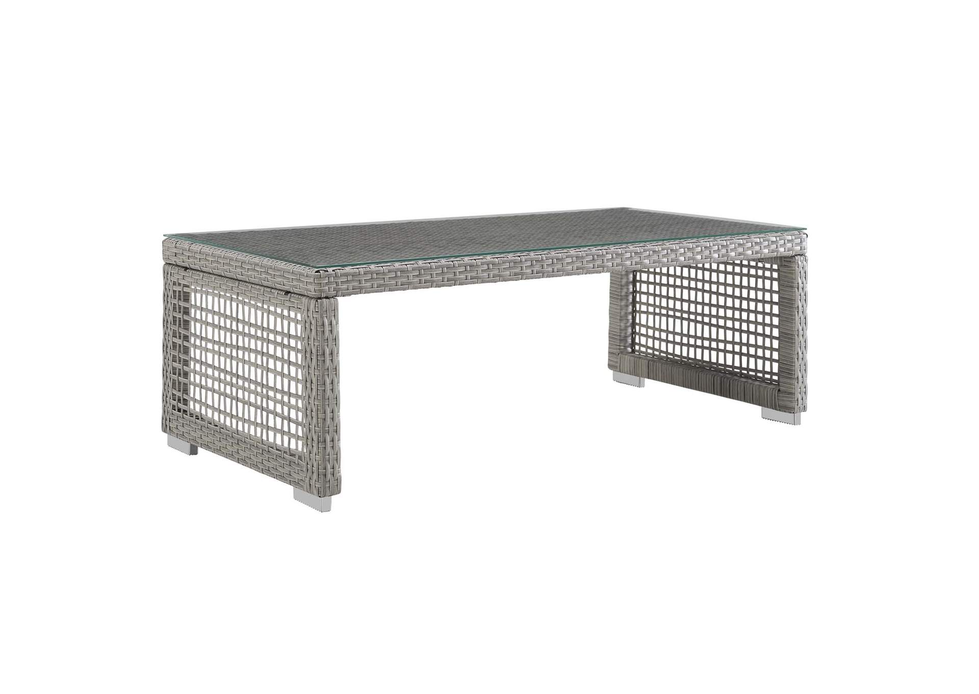 Gray Aura Rattan Outdoor Patio Coffee Table,Modway