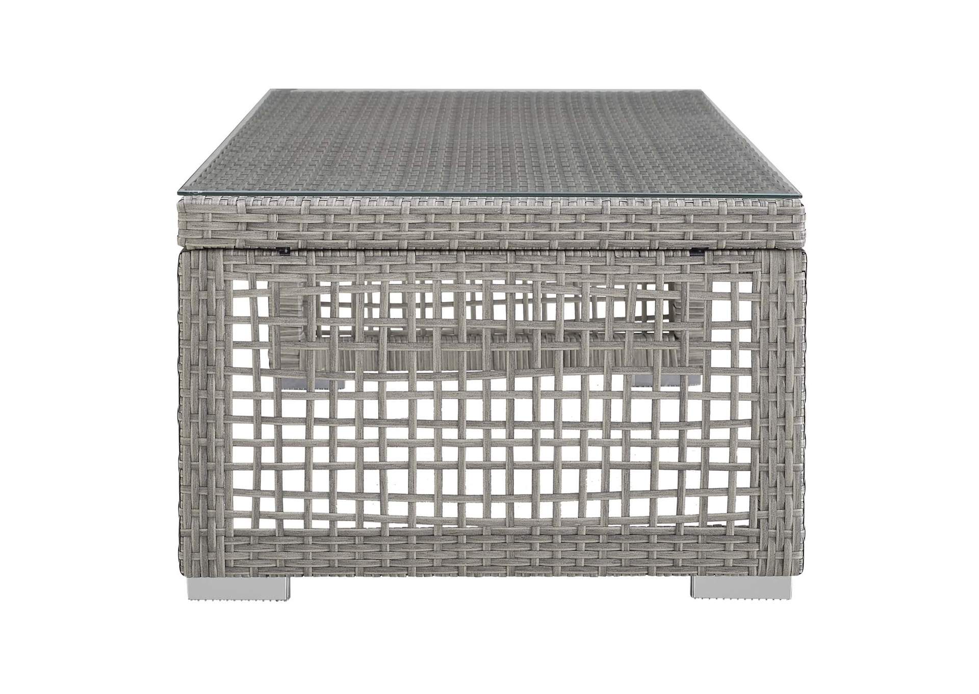 Gray Aura Rattan Outdoor Patio Coffee Table,Modway