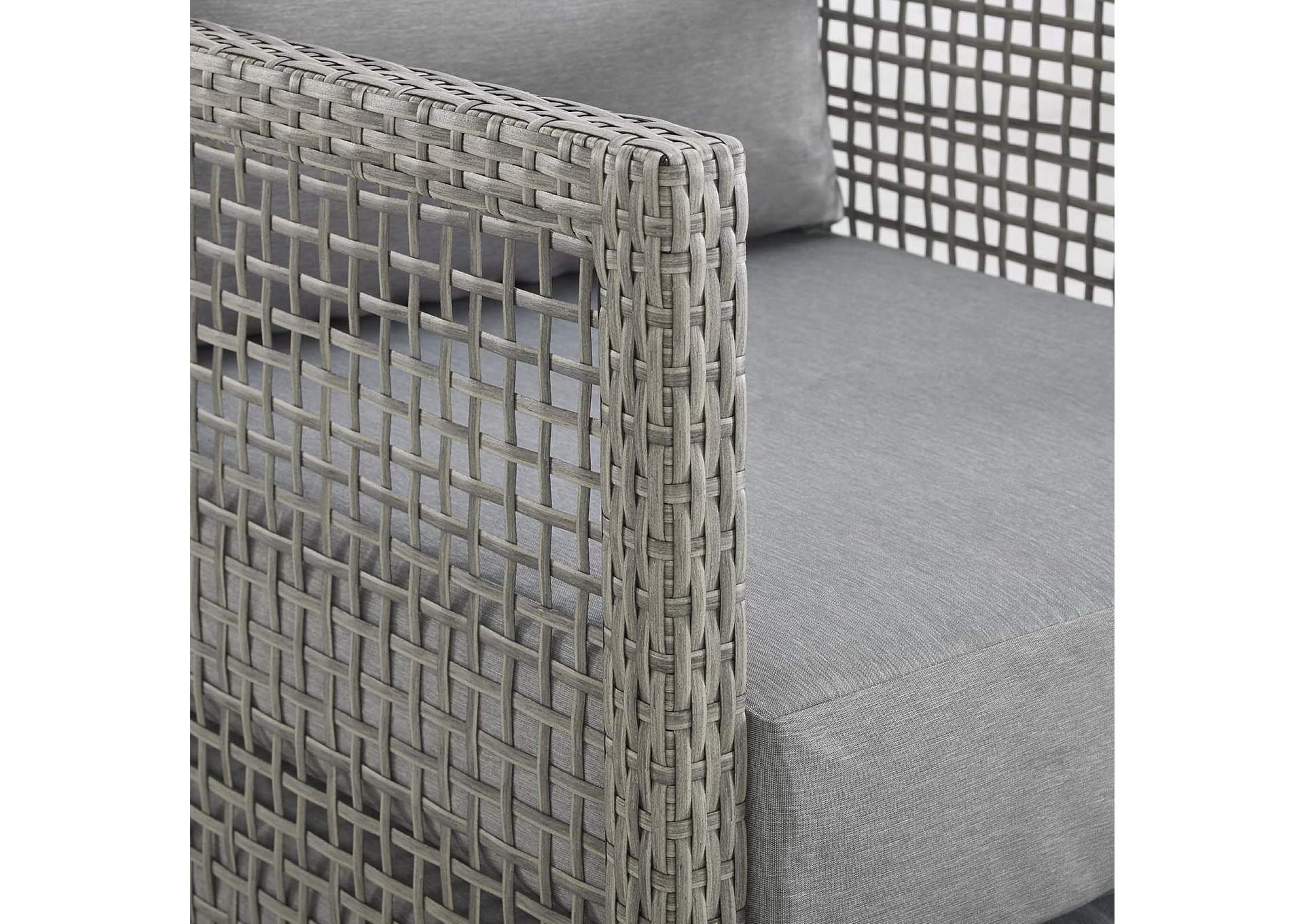 Gray Gray Aura Outdoor Patio Wicker Rattan Sofa,Modway