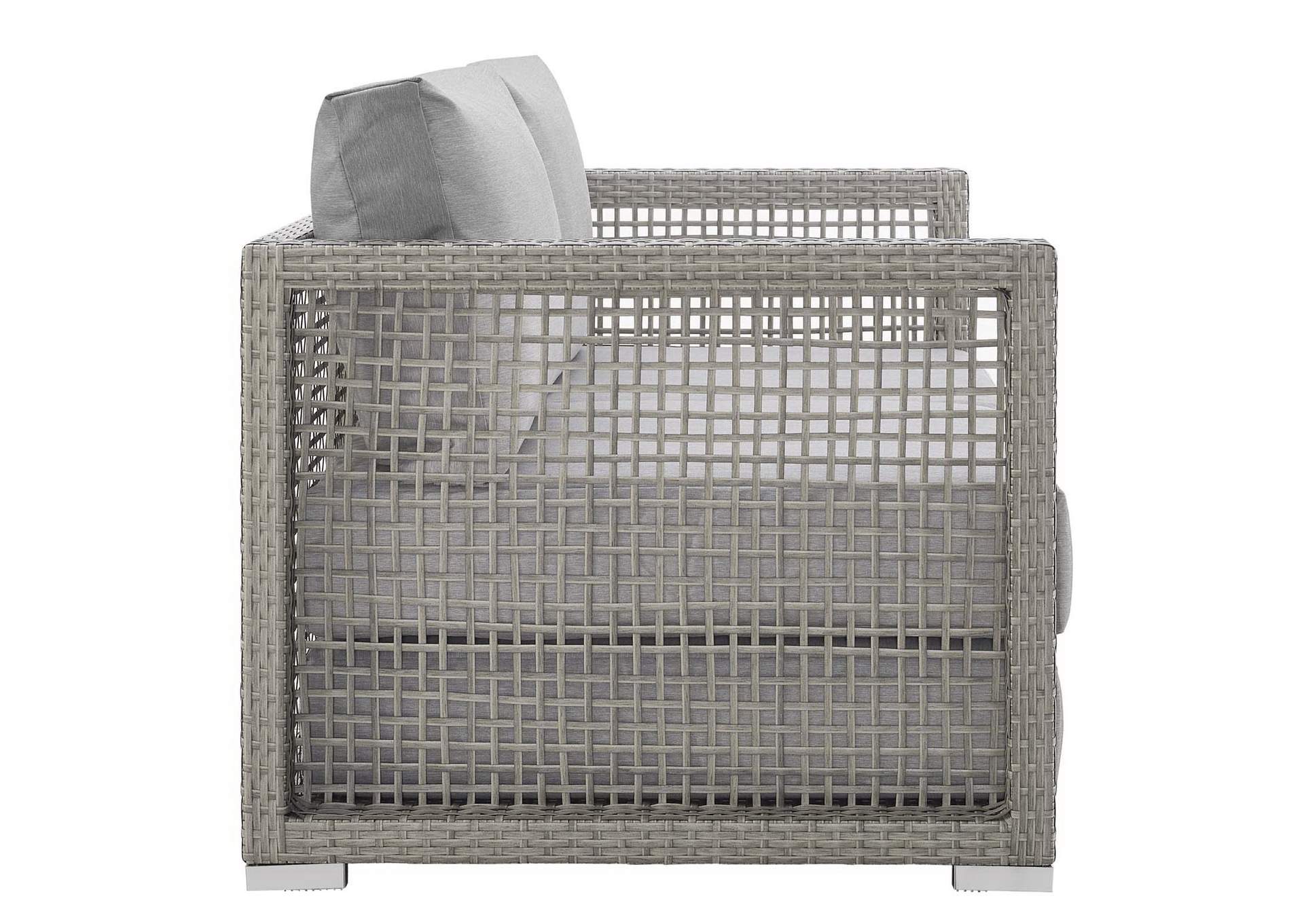 Gray Gray Aura Outdoor Patio Wicker Rattan Loveseat,Modway