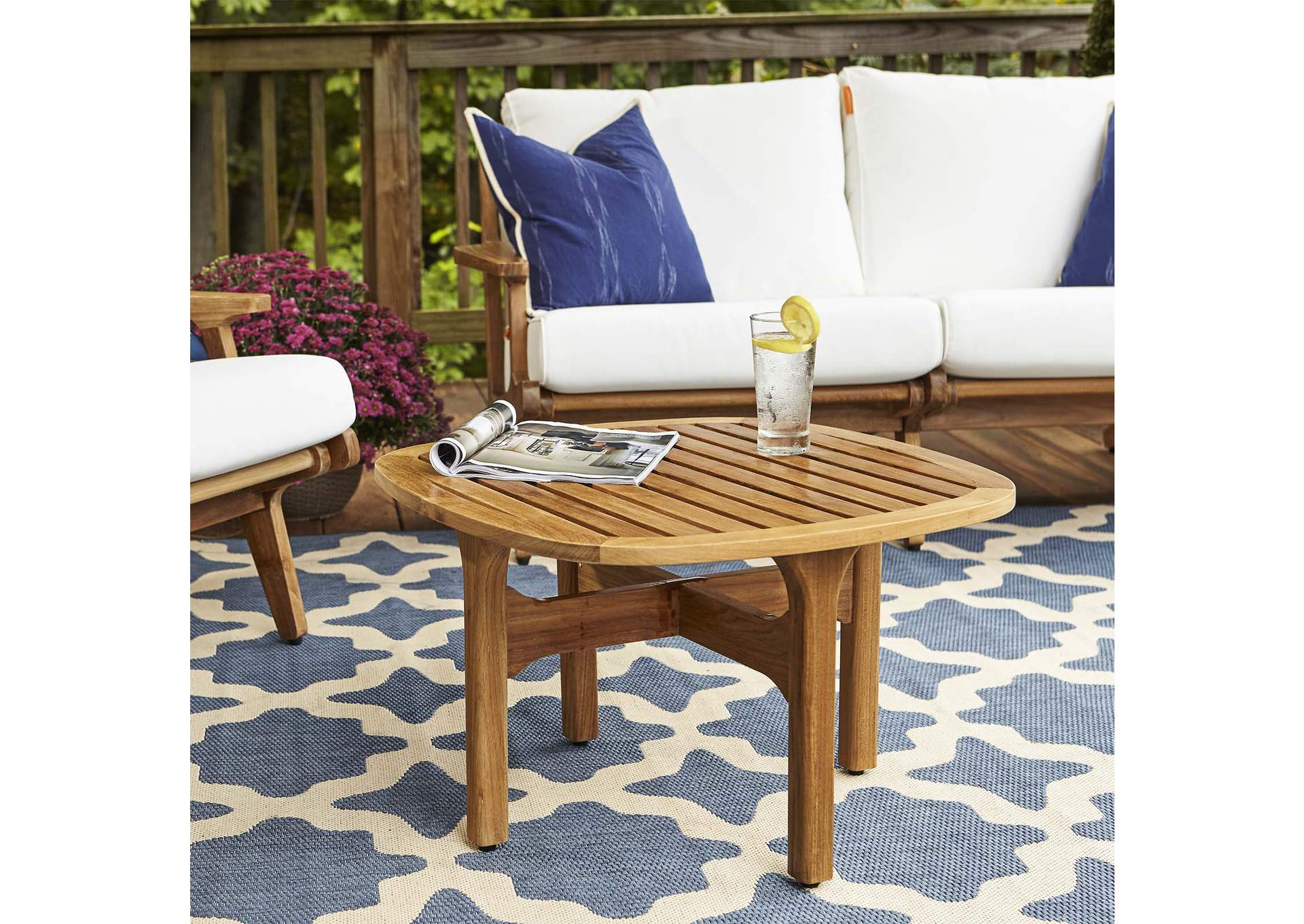 Natural Saratoga Outdoor Patio Teak Coffee Table,Modway