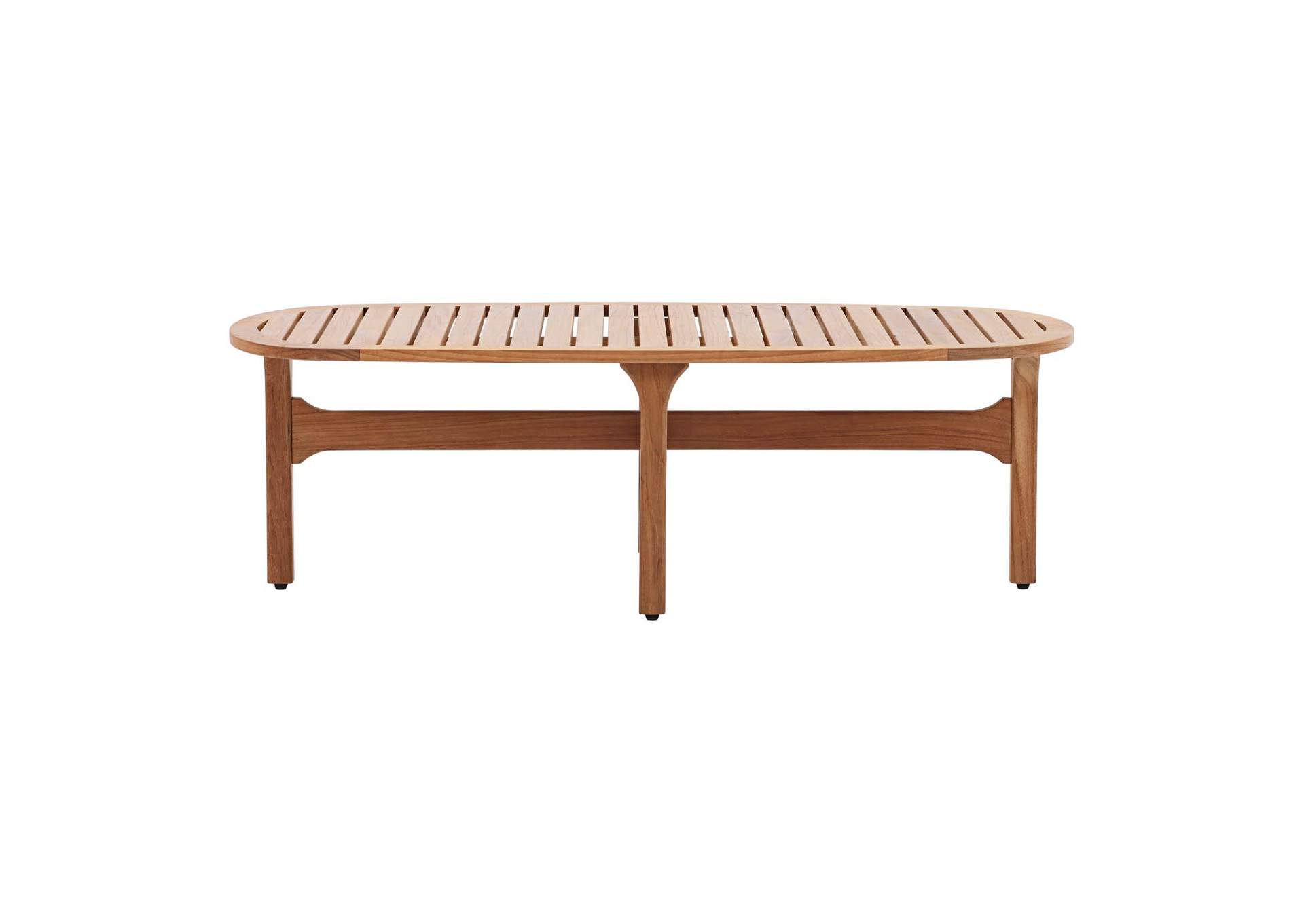Natural Saratoga Outdoor Patio Premium Grade A Teak Wood Oval Coffee Table,Modway